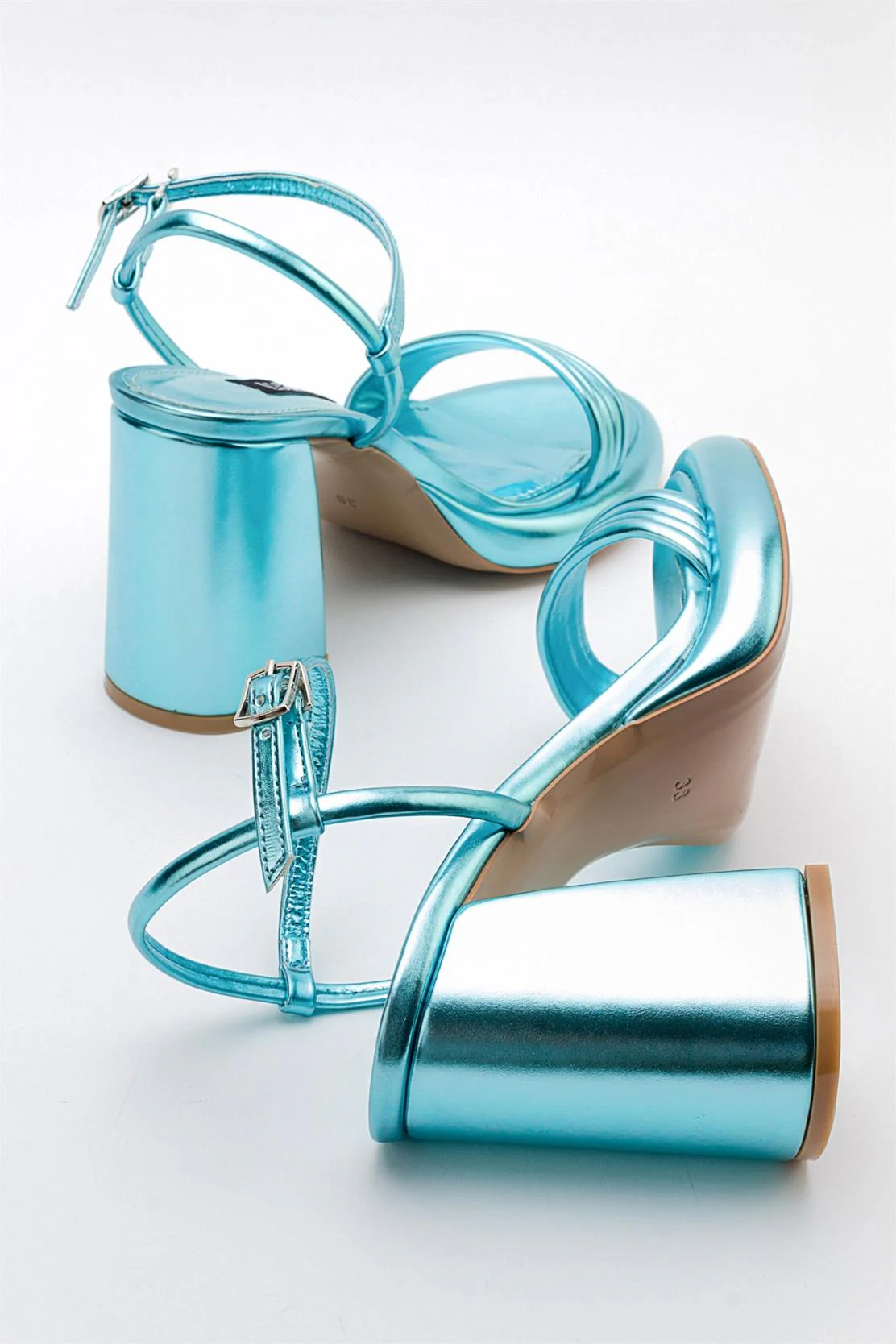 Posse - Baby Blue Metallic Heeled Shoe (Women) - Image 3