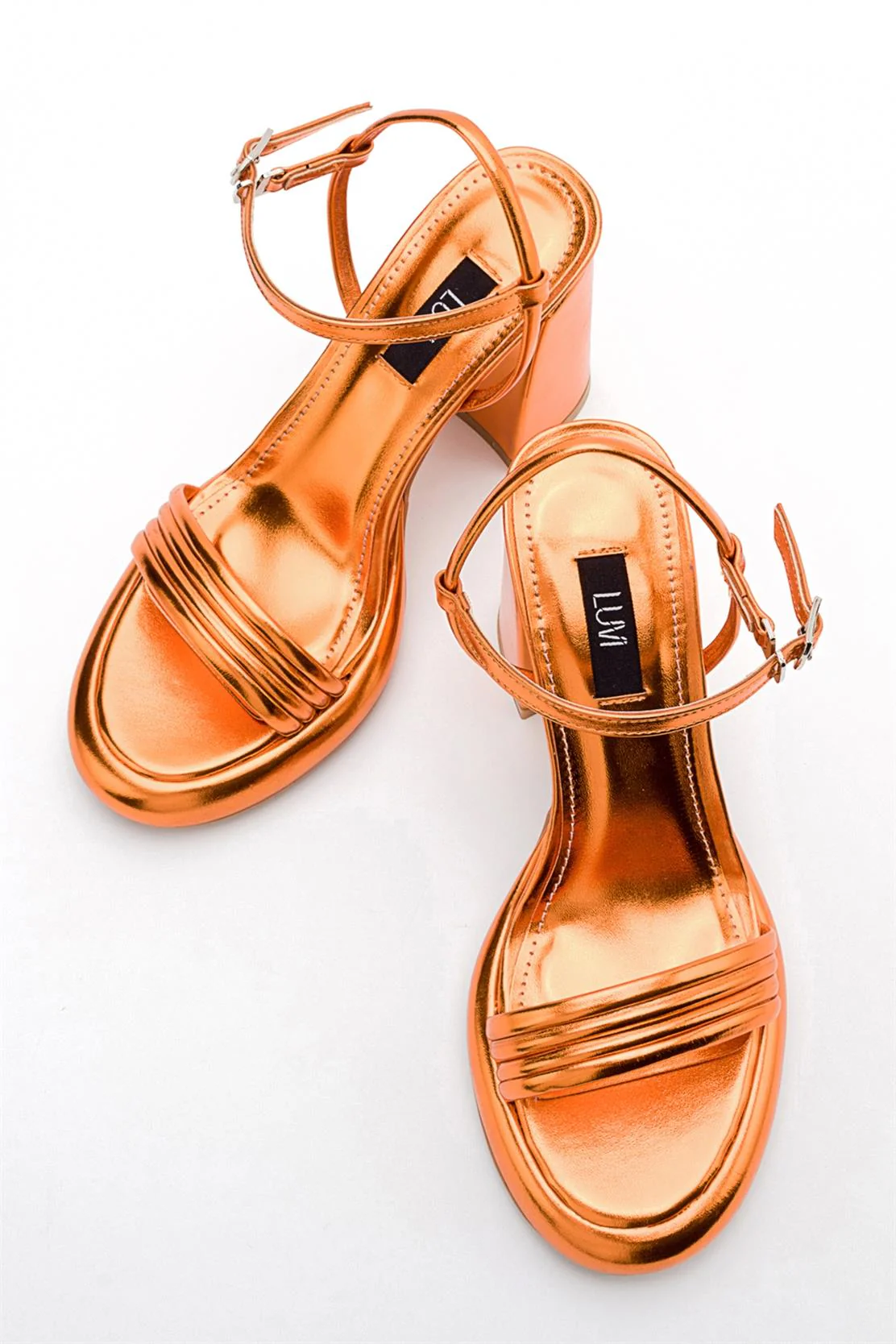 Posse - Orange Metallic Heeled Shoe (Women) - Image 2