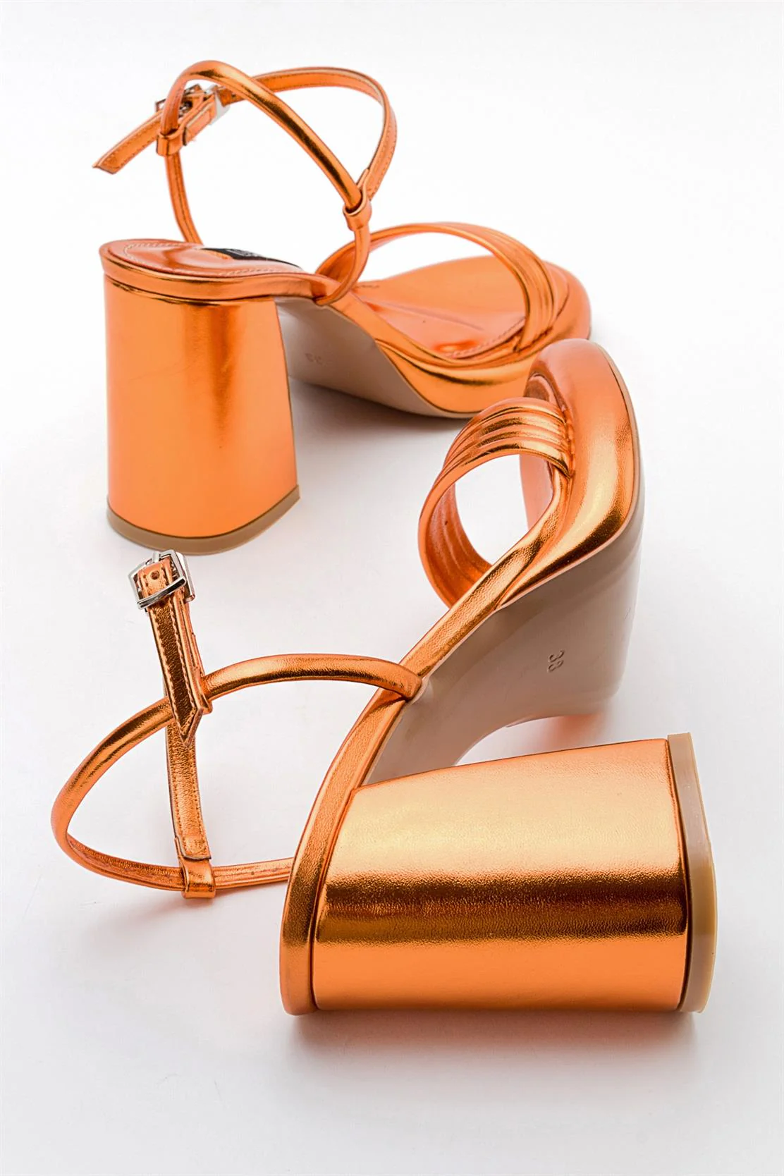 Posse - Orange Metallic Heeled Shoe (Women) - Image 3