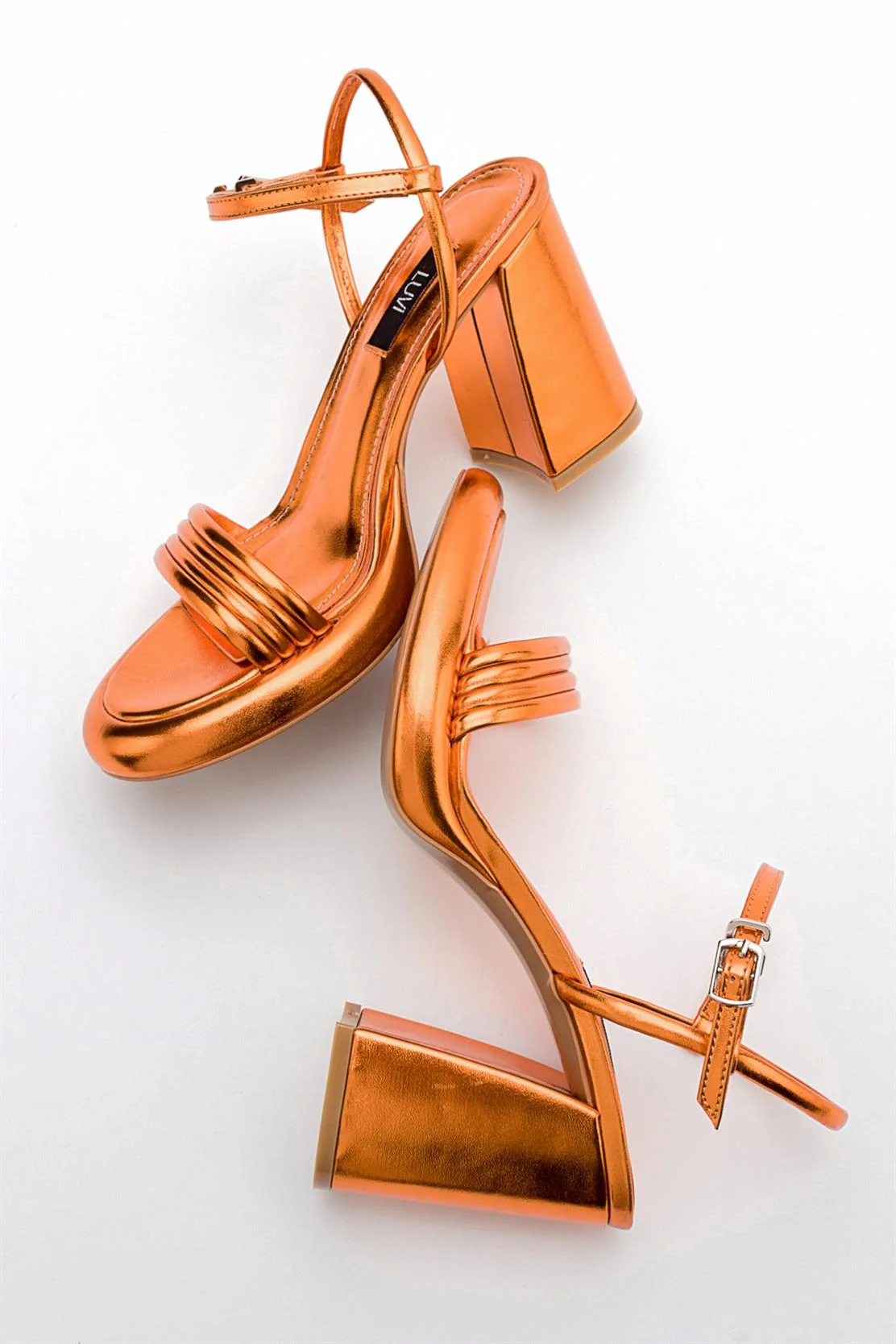 Posse - Orange Metallic Heeled Shoe (Women) - Image 5