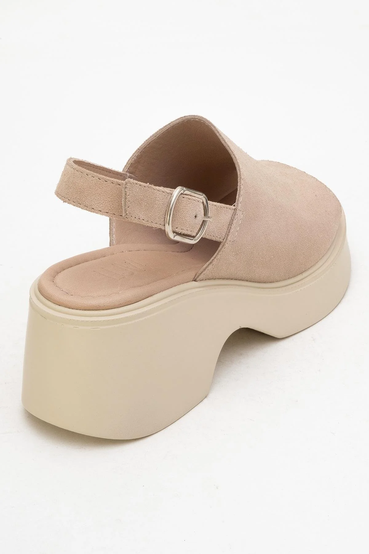 Power - Beige Suede Leather Platform Wedges - Image 5