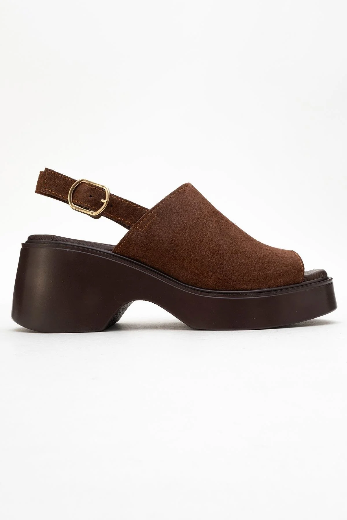 Power - Brown Suede Leather Platform Wedges (Women) - Image 6