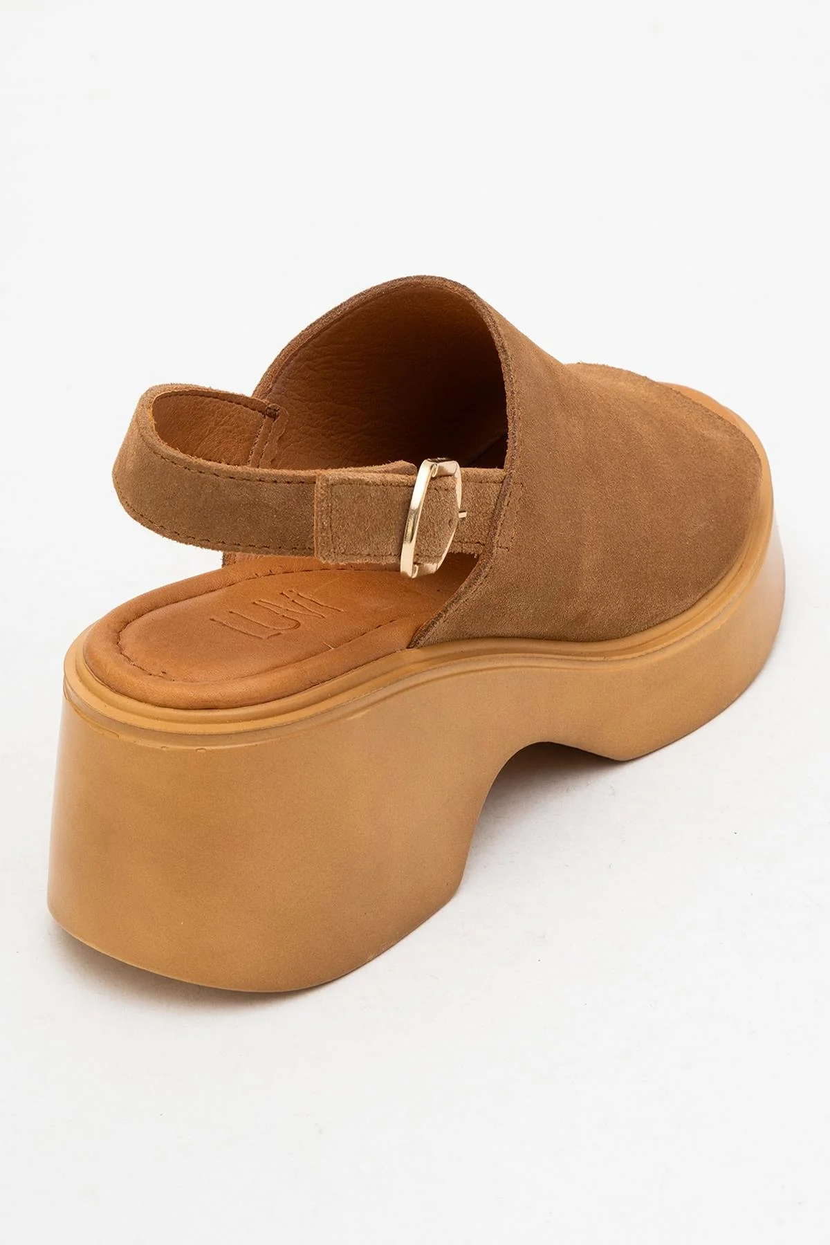 Power - Cognac Suede Leather Platform Wedges (Women) - Image 5