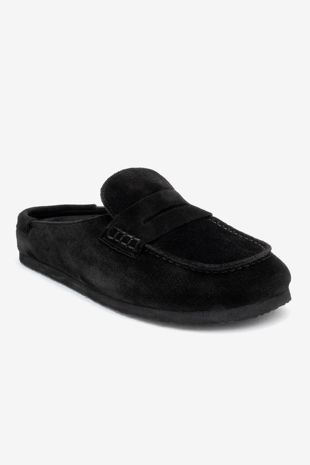 Priva - Black Suede Genuine Leather Slipper (Women) - Image 3