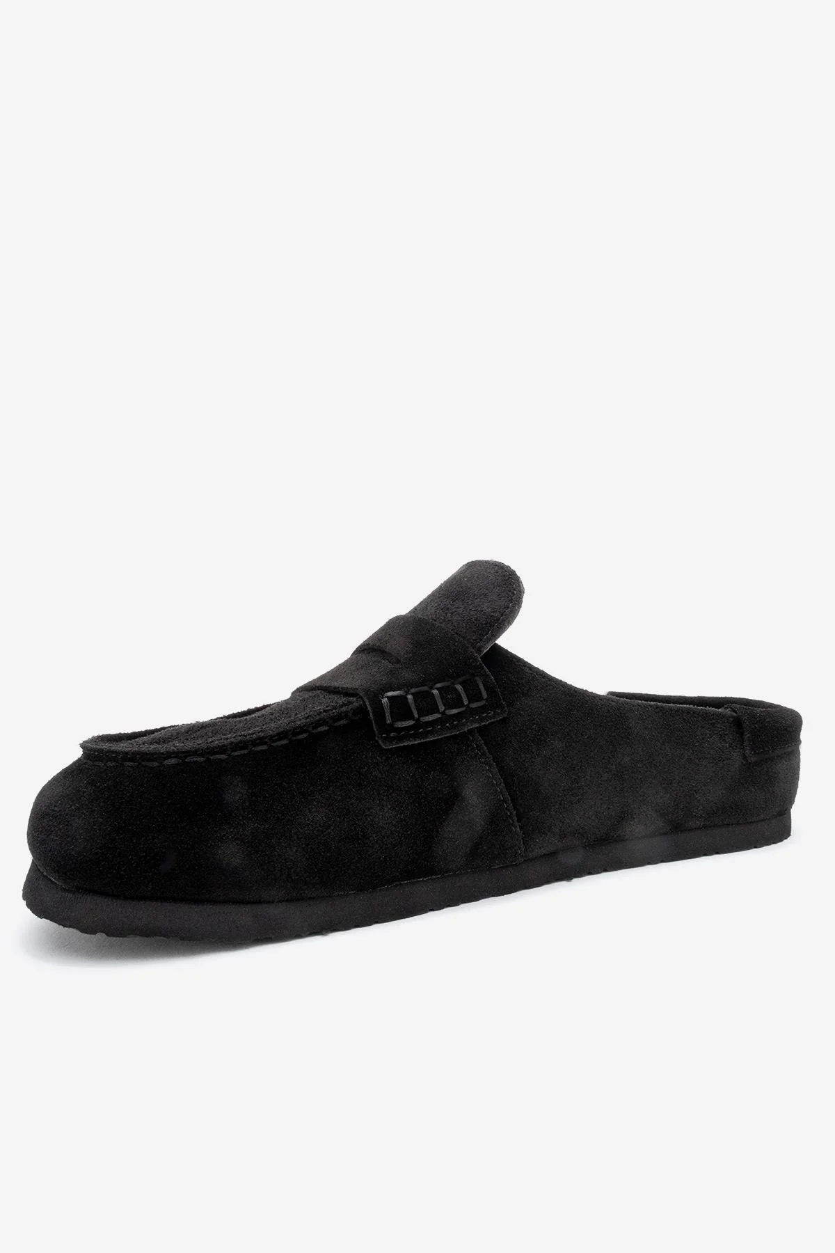 Priva - Black Suede Genuine Leather Slipper (Women) - Image 4