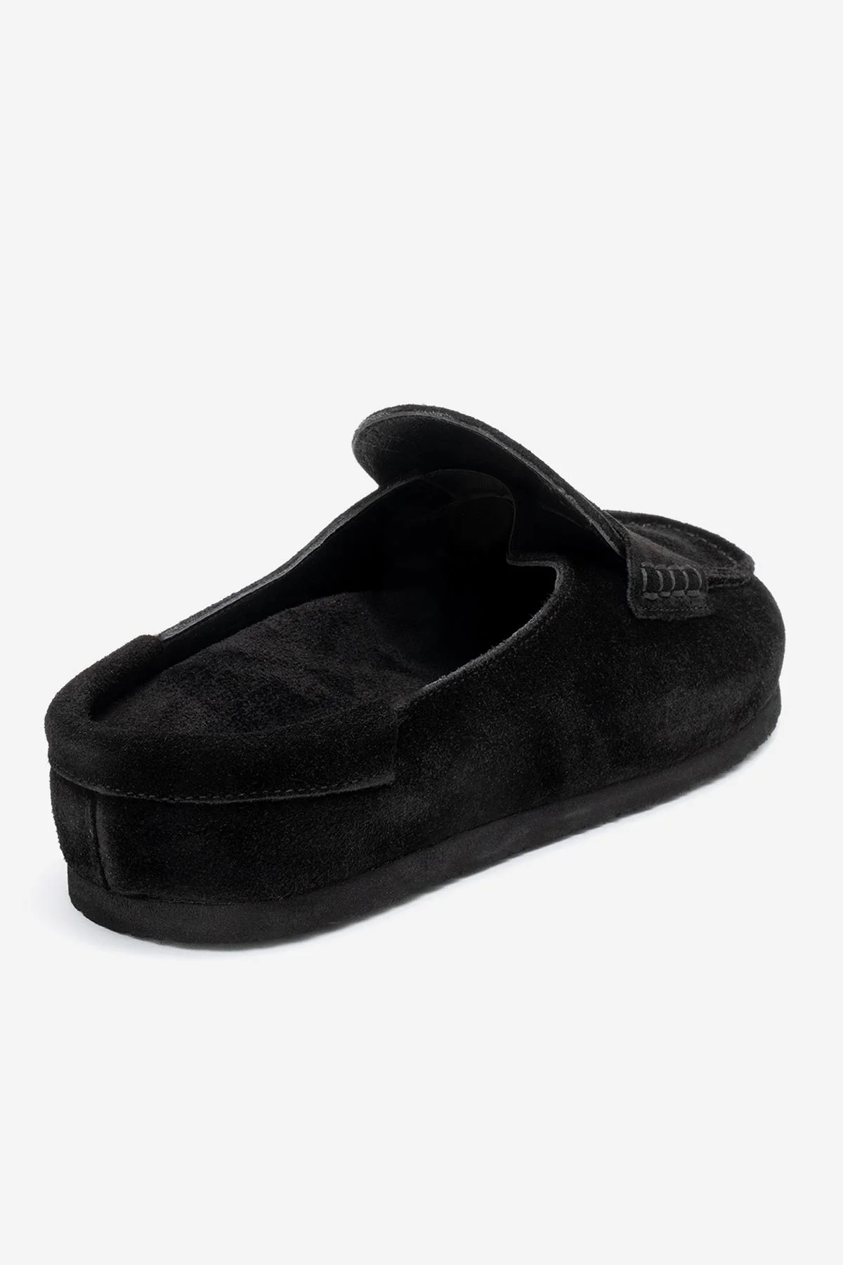 Priva - Black Suede Genuine Leather Slipper (Women) - Image 5