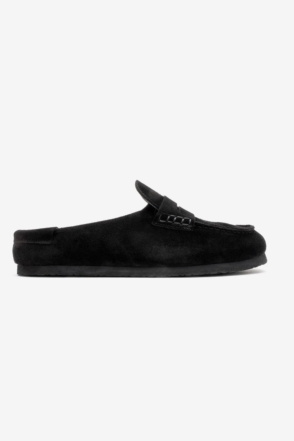 Priva - Black Suede Genuine Leather Slipper (Women) - Image 6