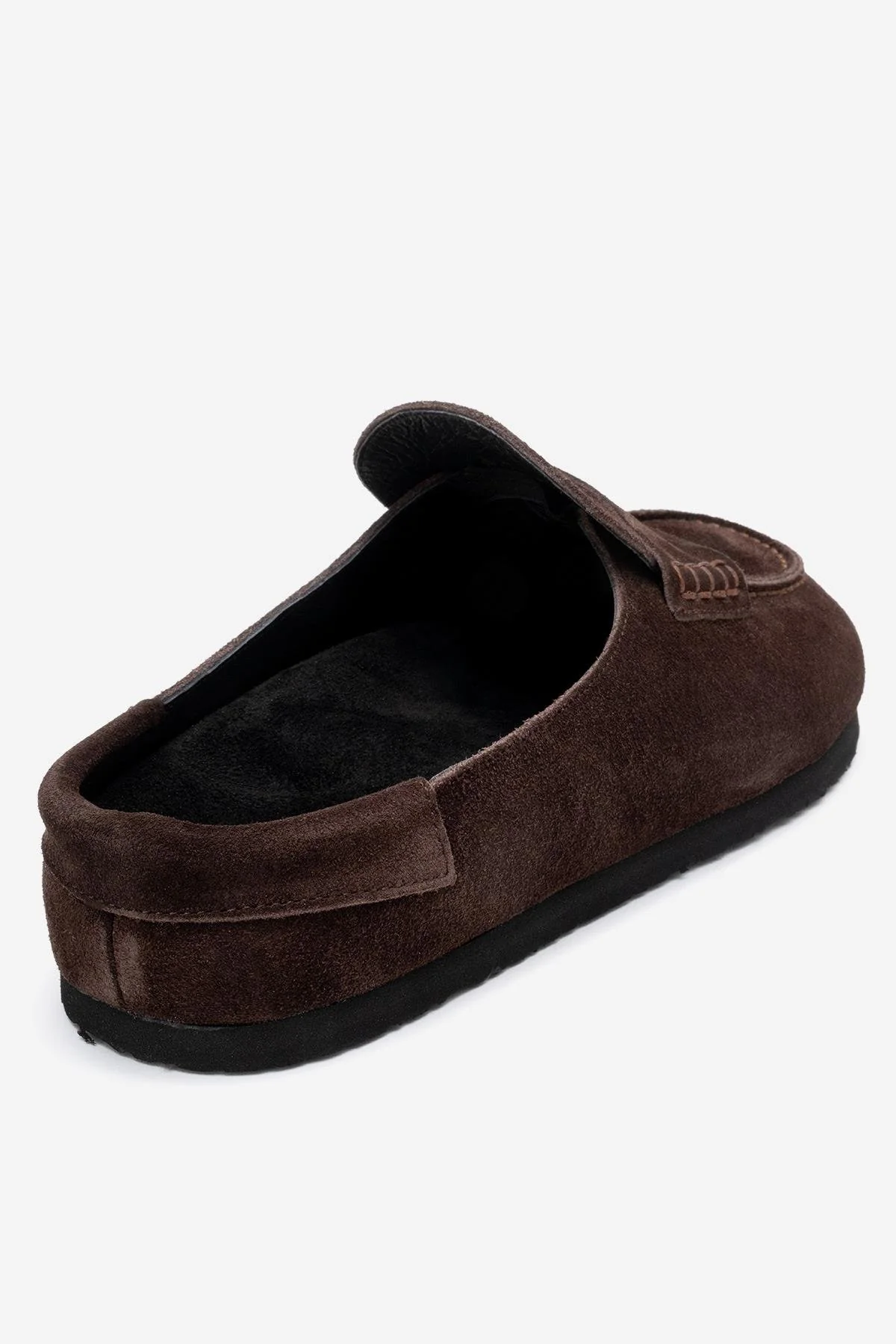Priva - Brown Suede Genuine Leather Slipper (Women) - Image 5