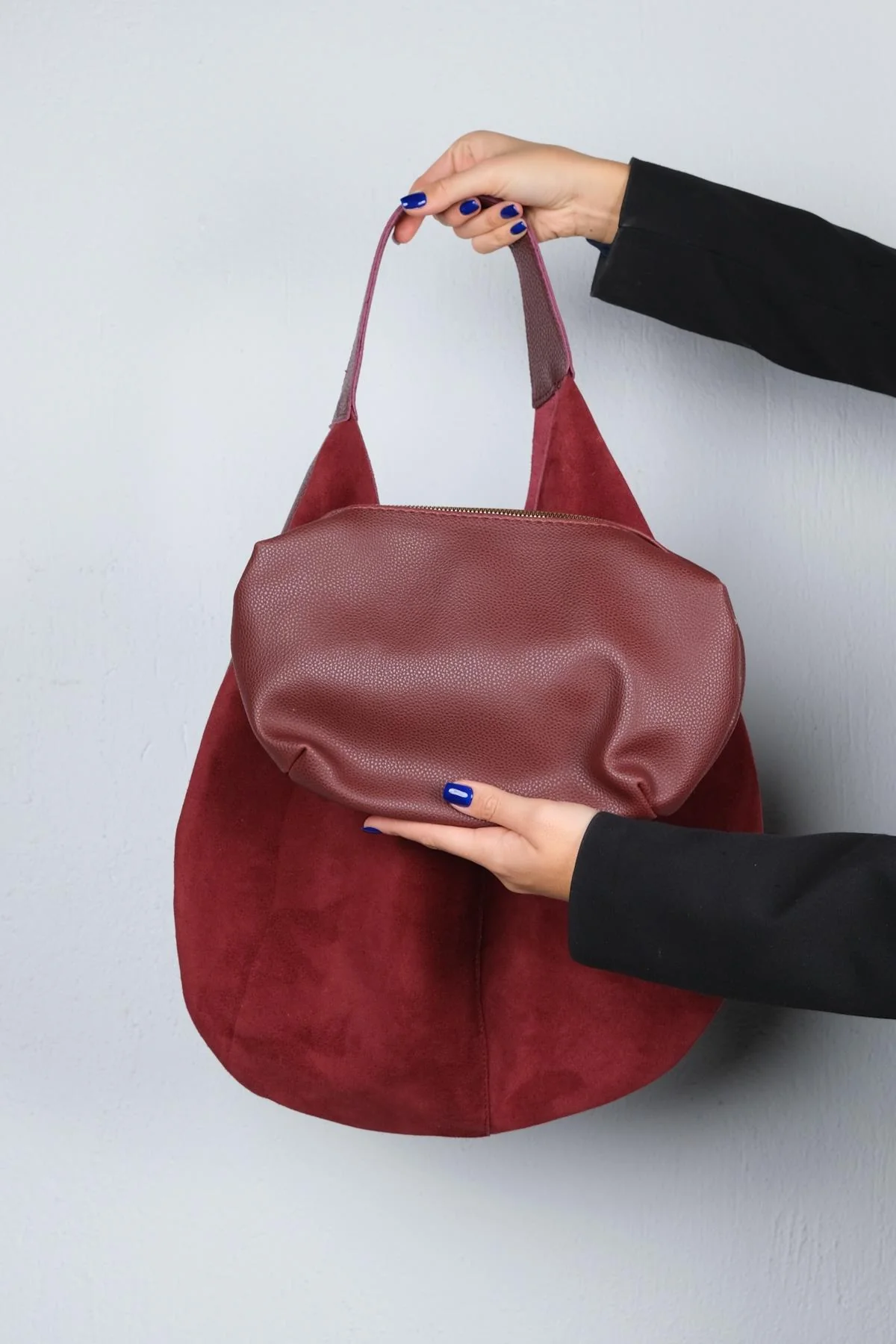 PUJA - Burgundy Genuine Leather Shoulder Bag (Women) - Image 5