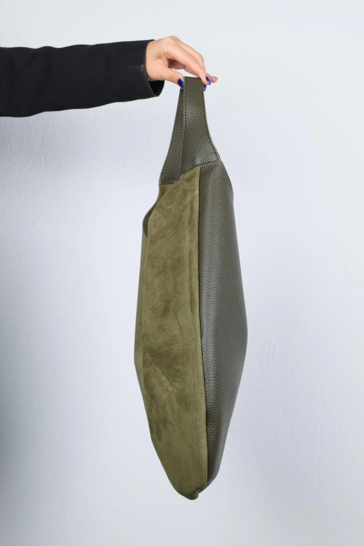 PUJA - Khaki Genuine Leather Shoulder Bag (Women) - Image 2