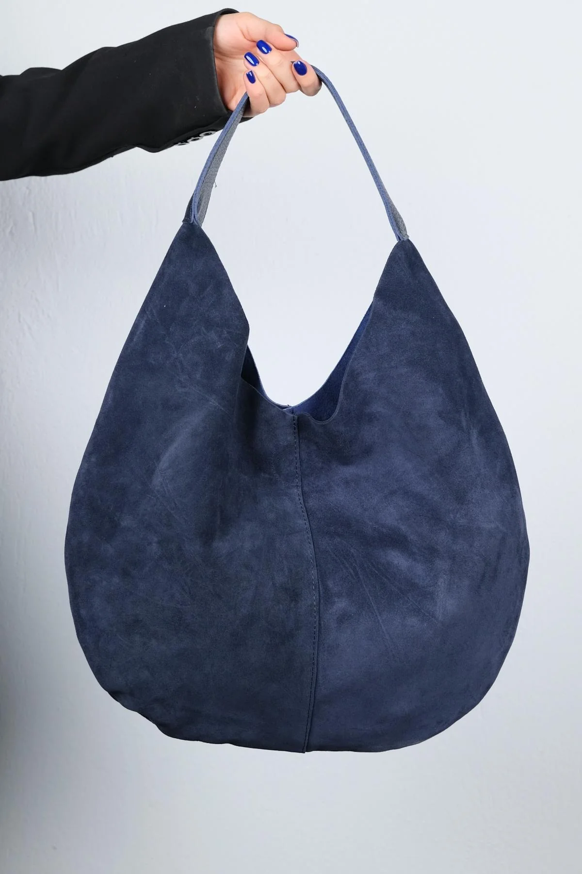 Puja - Navy Genuine Leather Shoulder Bag (Women)