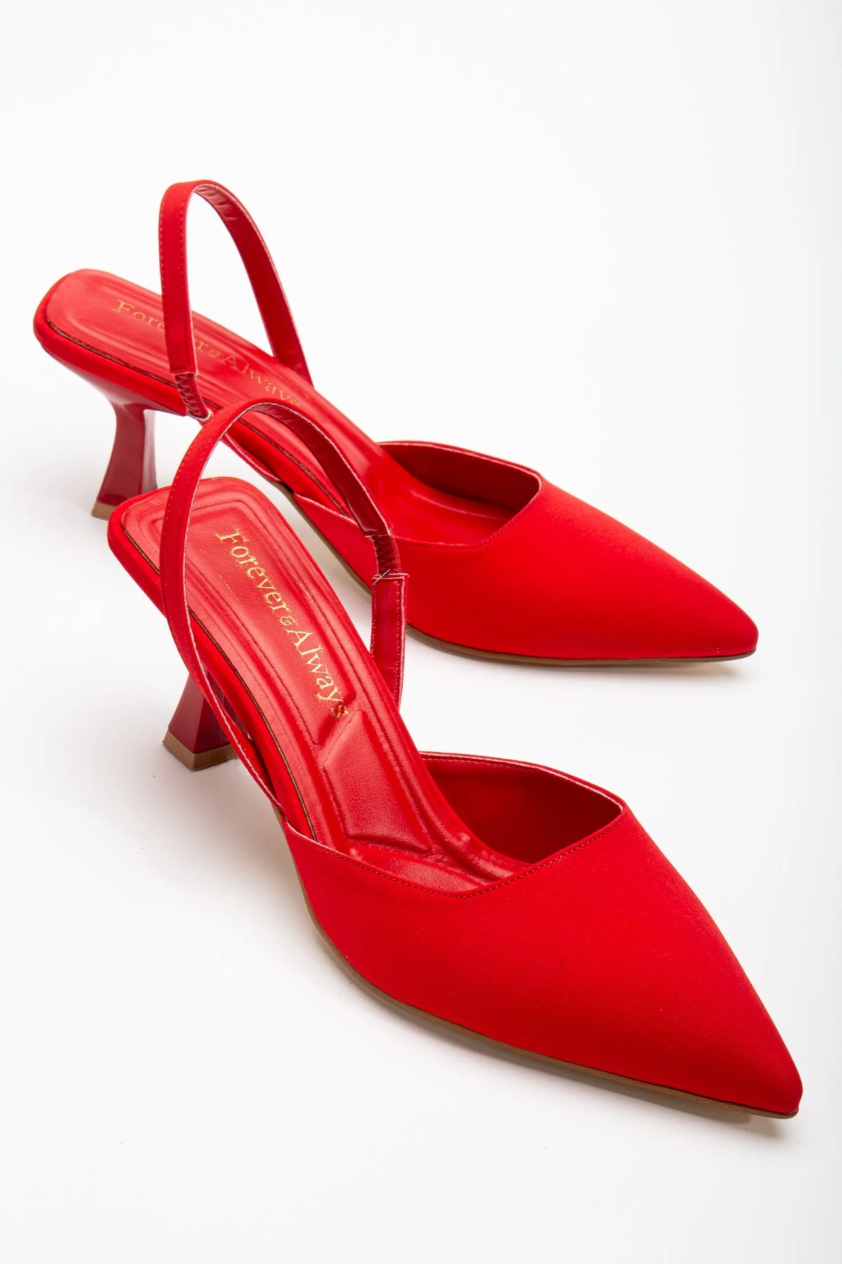 Rae - Red Slingback Kitten Heels - Image 2