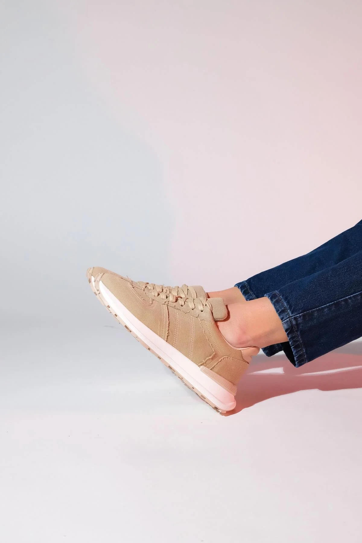 Rafael - Beige Denim Sport Sneaker (Women) - Image 3