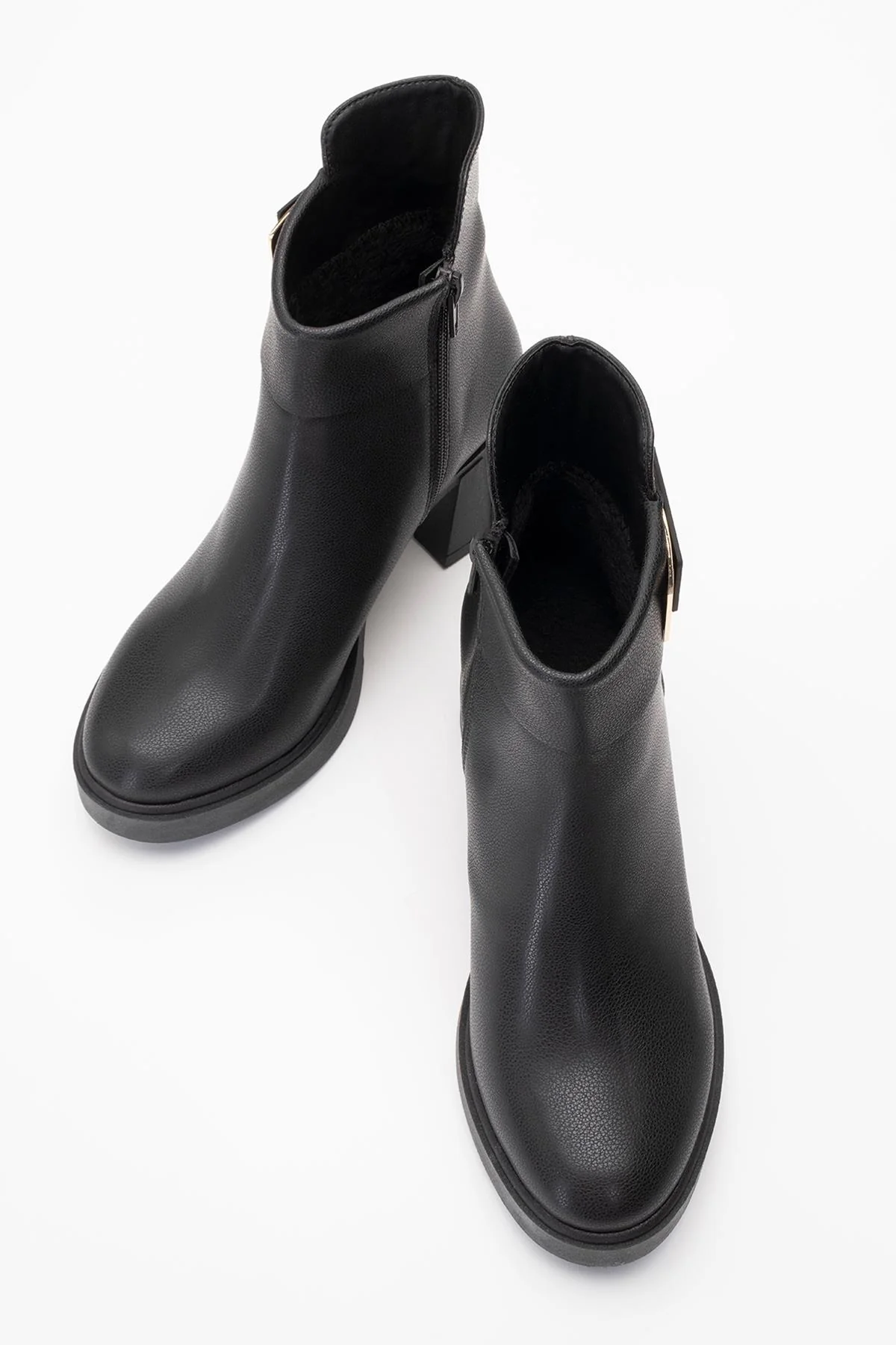 Rashe - Black Buckled Block Heel Boot (Women) - Image 2