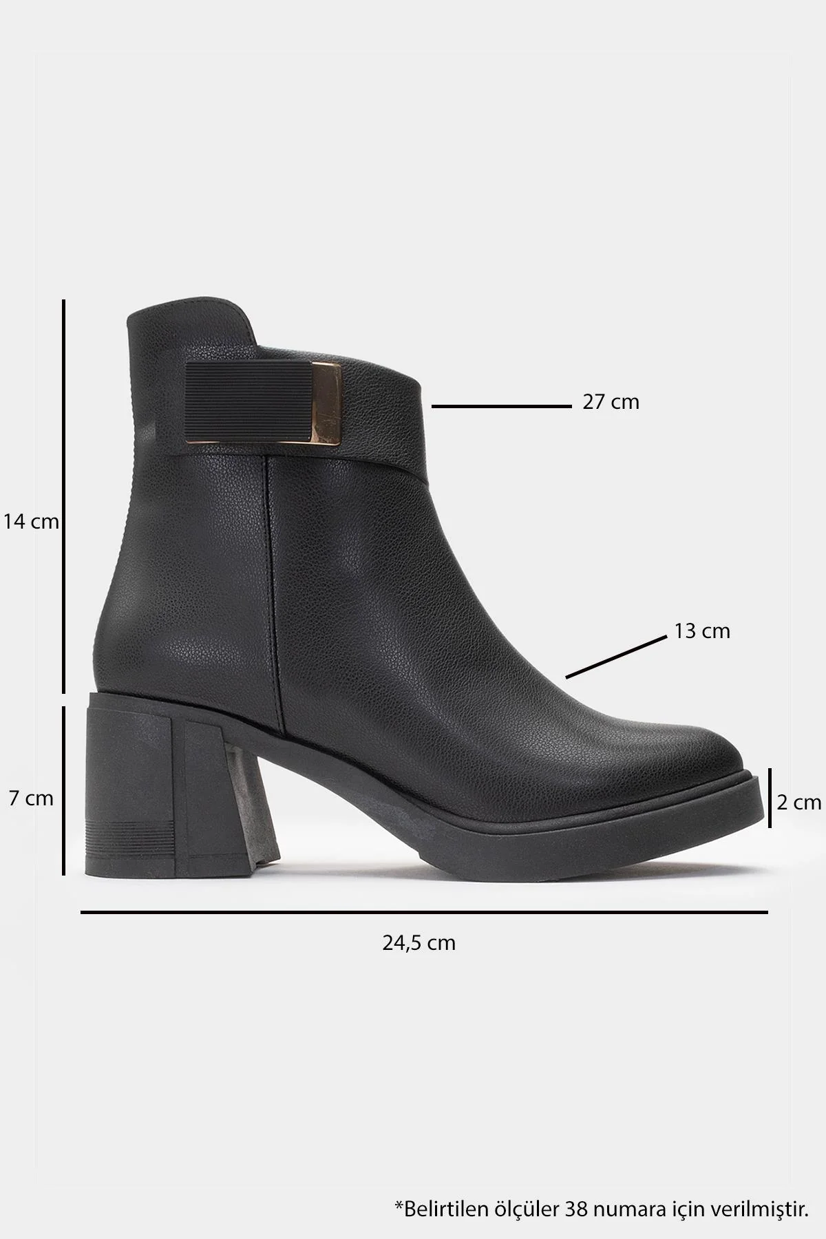 Rashe - Black Buckled Block Heel Boot (Women) - Image 4
