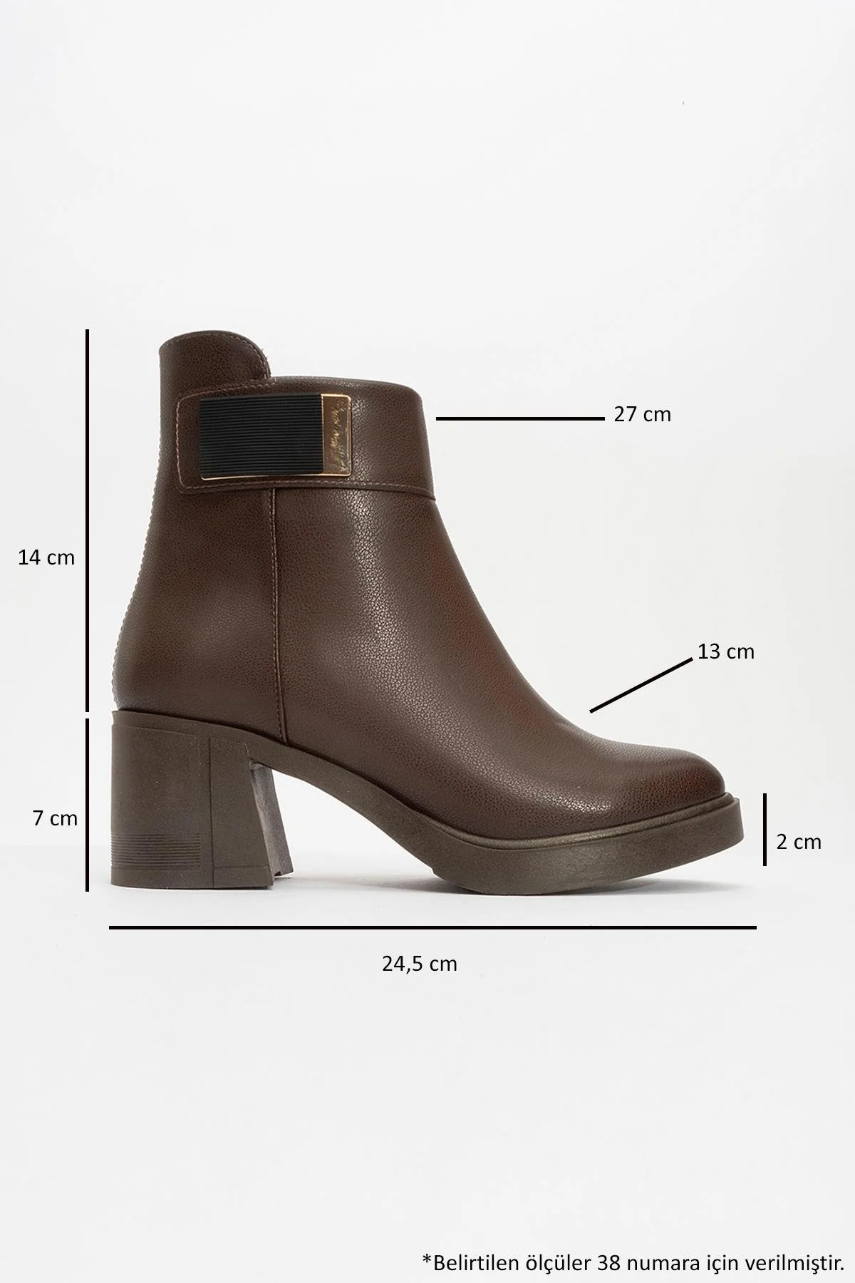 Rashe - Brown Buckled Block Heel Boot (Women) - Image 4