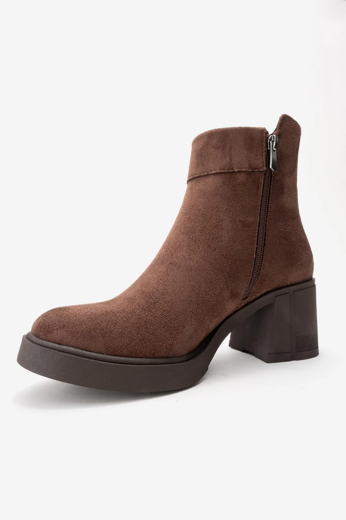 RASHE - Brown Suede Block Heel Boot (Women) - Image 4