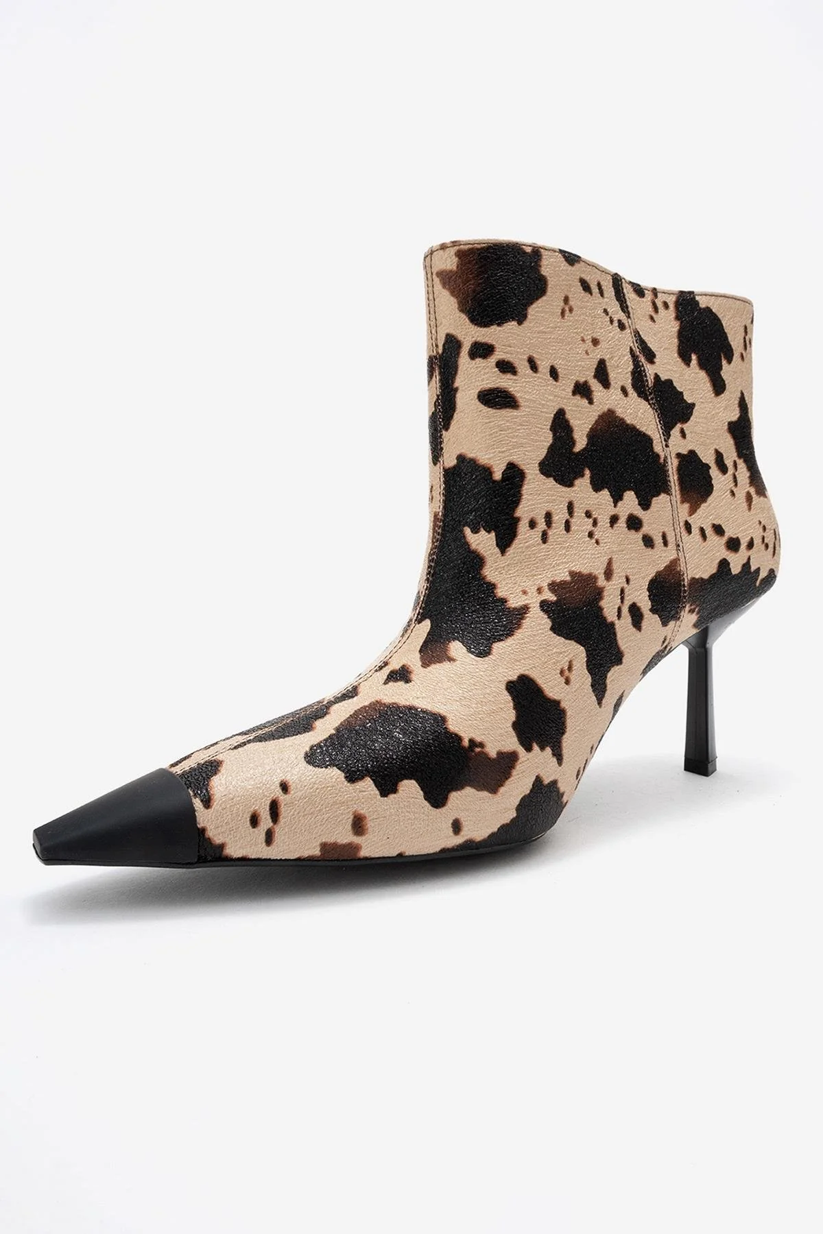 Rassel - Beige Printed Pointed Toe Slim Heel Boot (Women) - Image 4