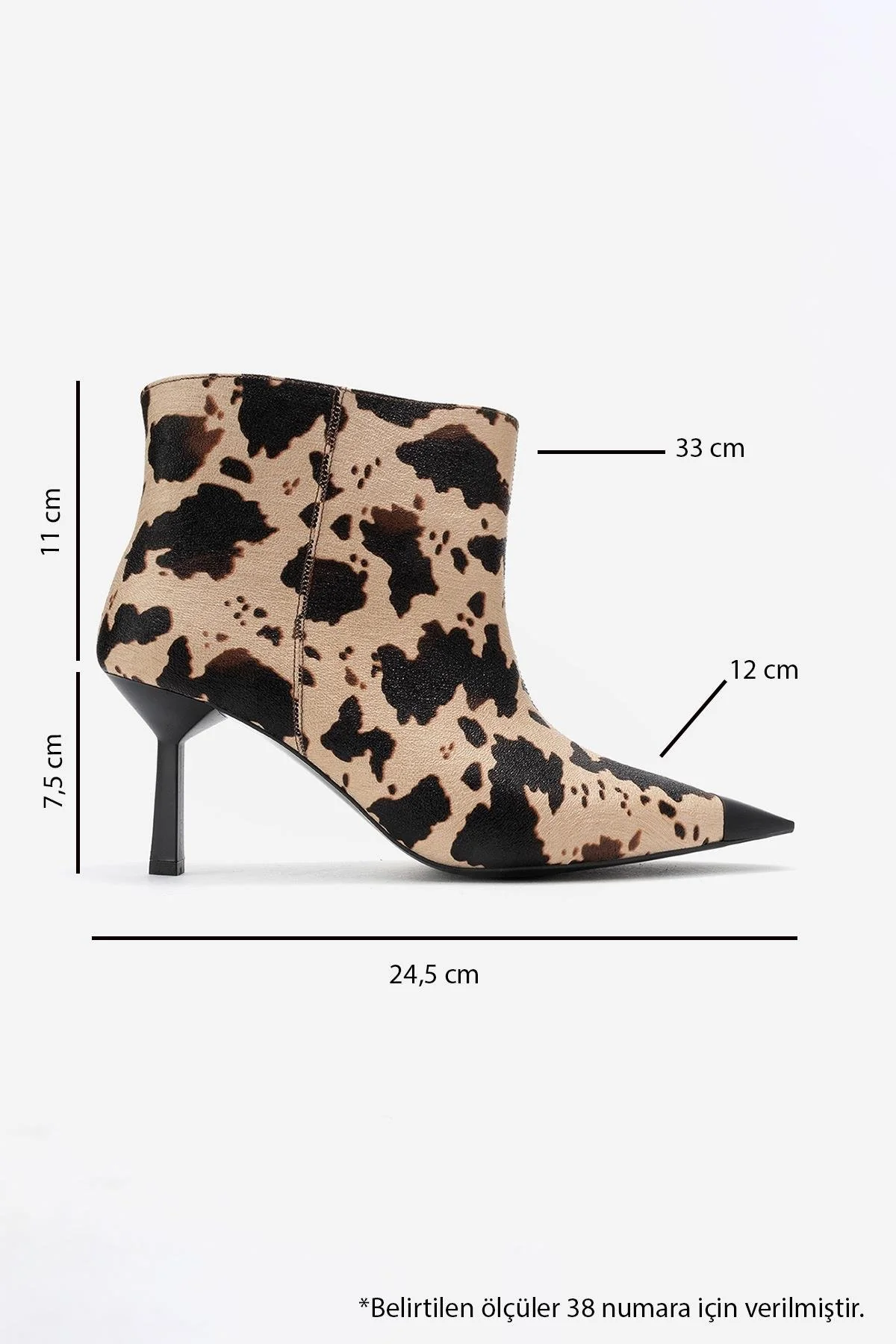 Rassel - Beige Printed Pointed Toe Slim Heel Boot (Women) - Image 6