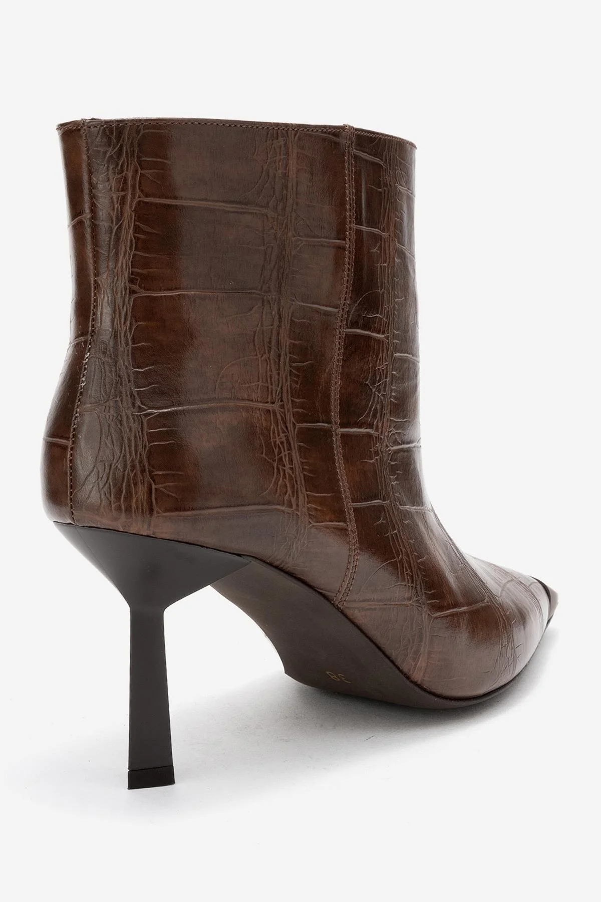 Rassel - Brown Croc-Print Pointed Toe Slim Heel Boot (Women) - Image 5