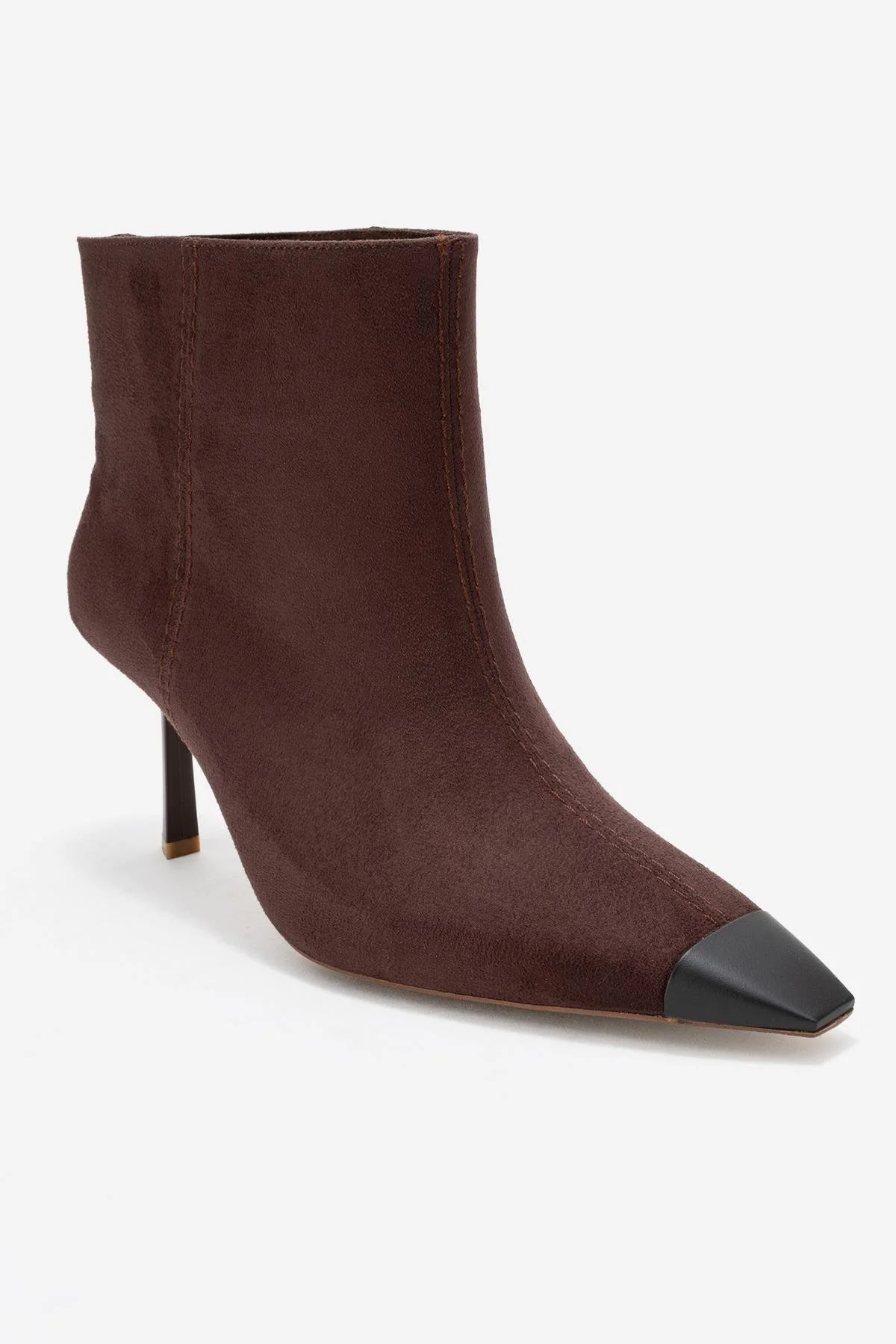 Rassel - Brown Suede Matte Toe Slim Heel Boot (Women) - Image 3