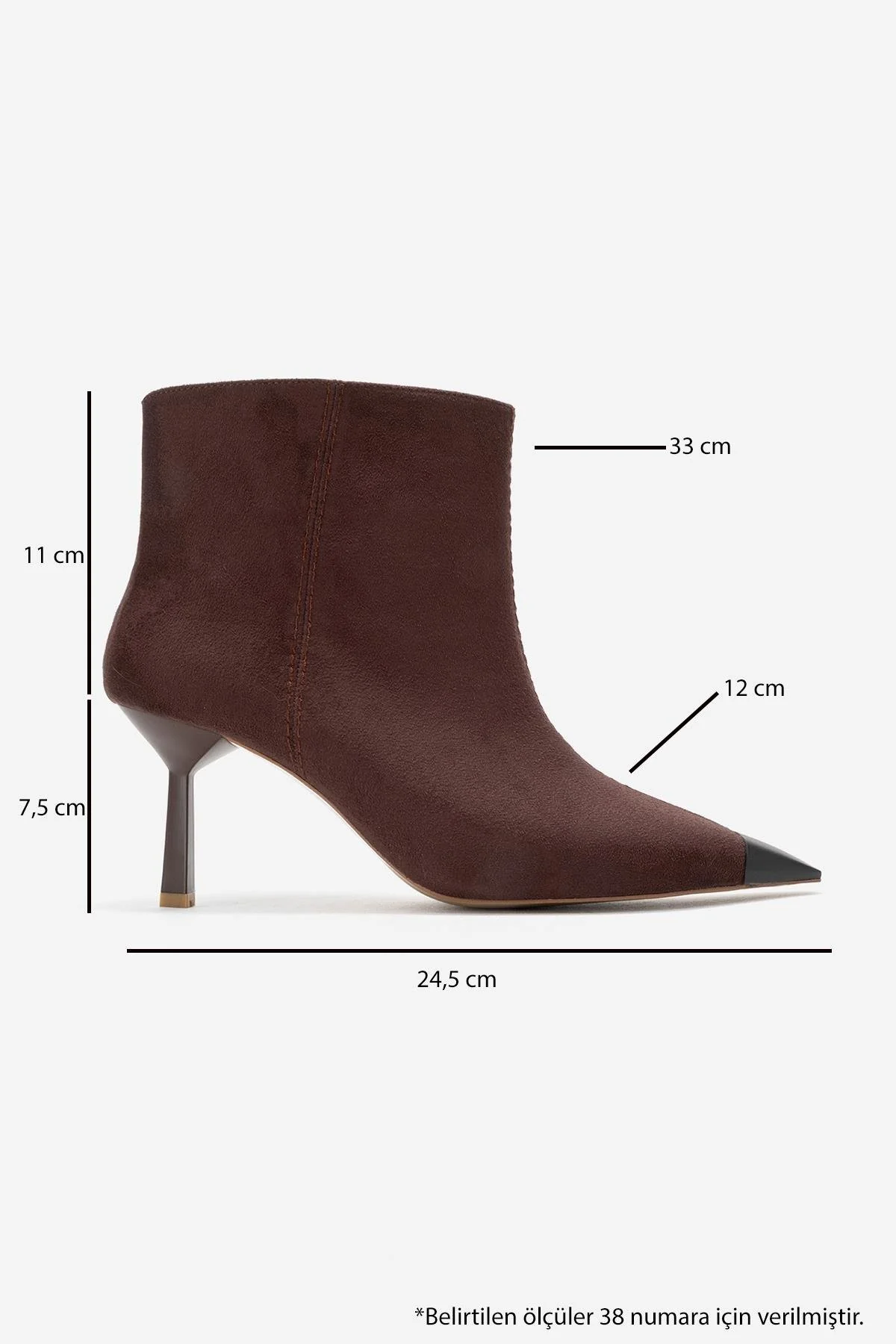Rassel - Brown Suede Matte Toe Slim Heel Boot (Women) - Image 6