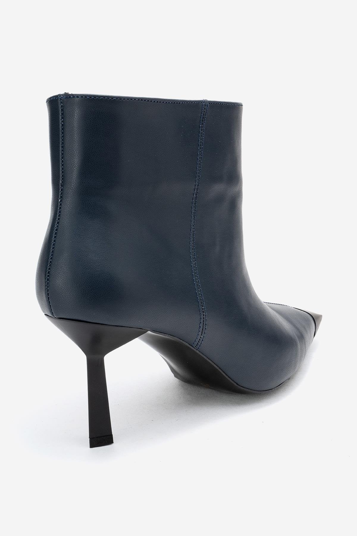 Rassel - Navy Smooth Pointed Toe Stiletto Heel Ankle Boot (Women) - Image 5
