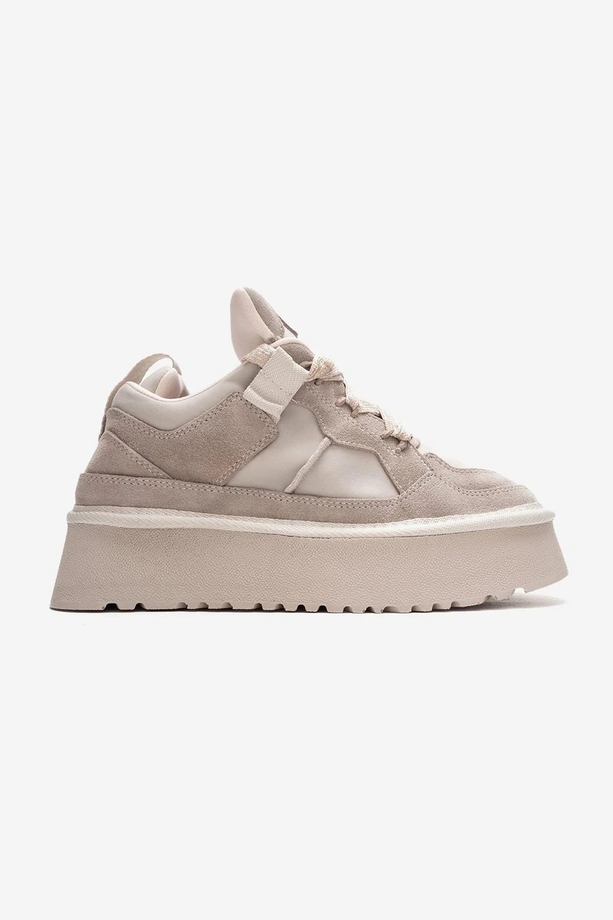 RIVEN - Beige Genuine Leather Platform Sneaker (Women) - Image 6