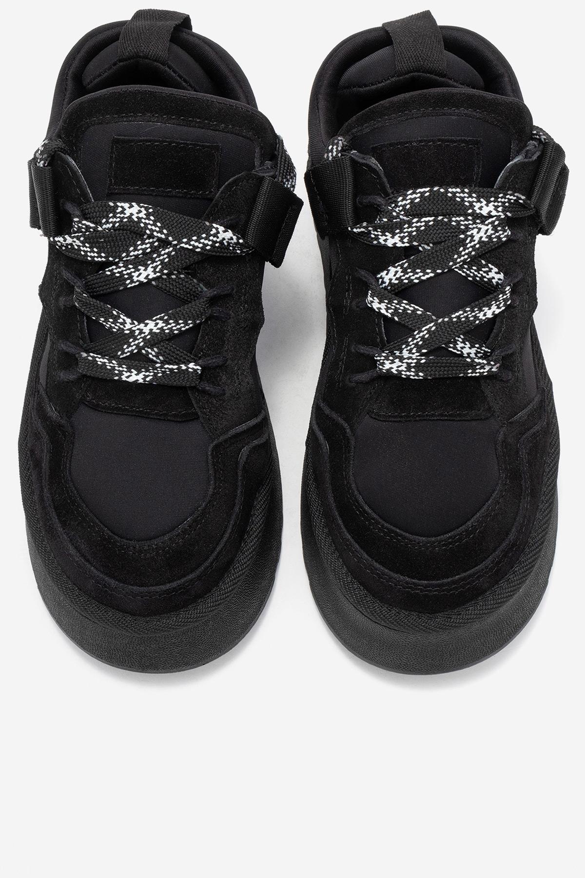 Riven - Black Genuine Leather Platform Sneaker (Women) - Image 2