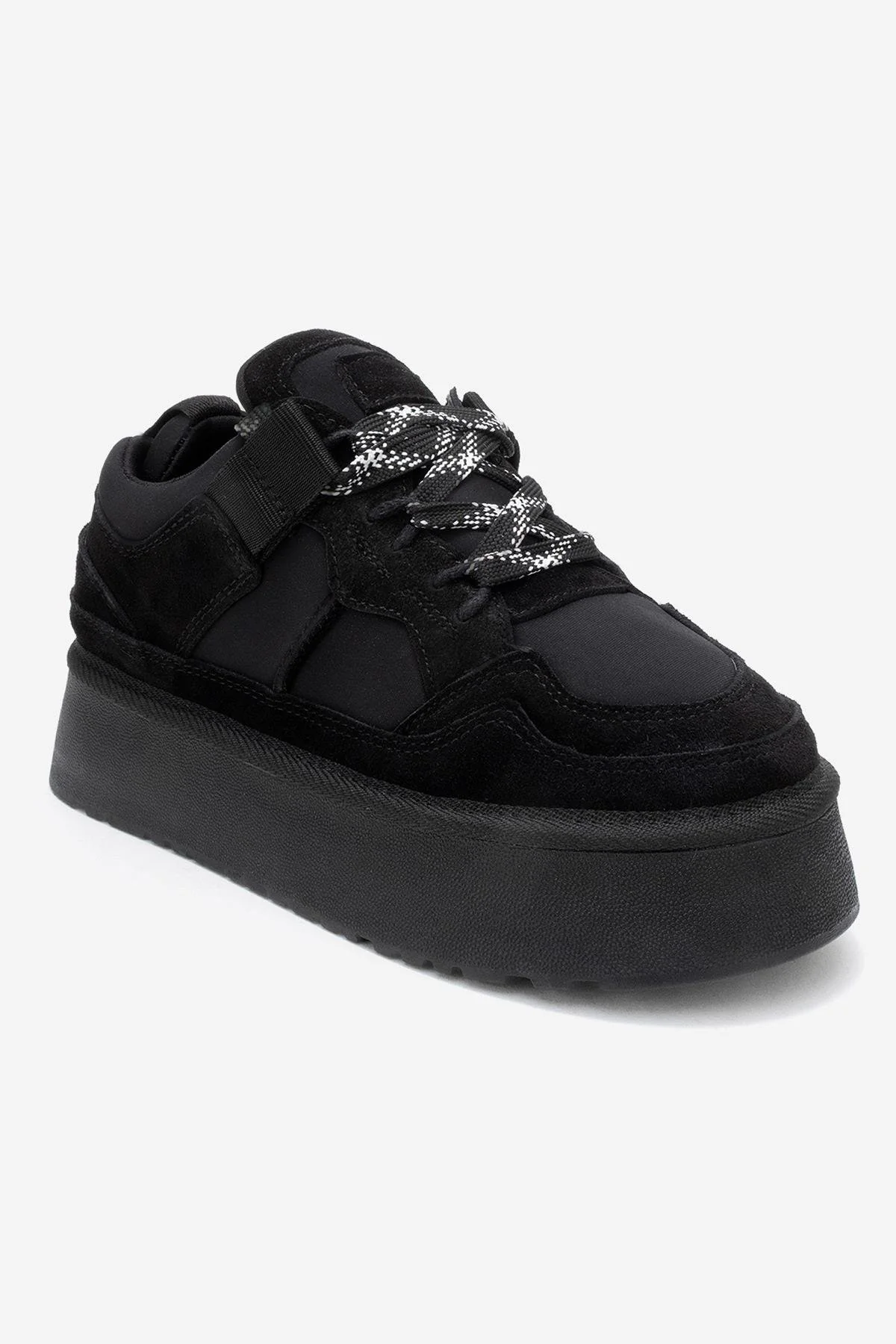 Riven - Black Genuine Leather Platform Sneaker (Women) - Image 3