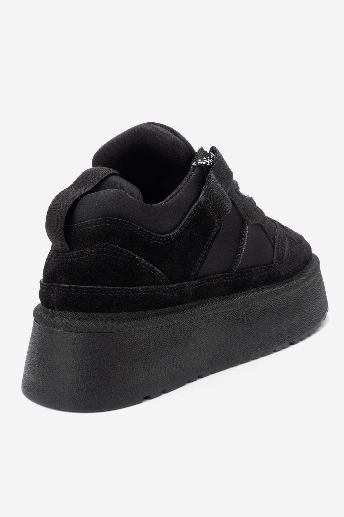 Riven - Black Genuine Leather Platform Sneaker (Women) - Image 5