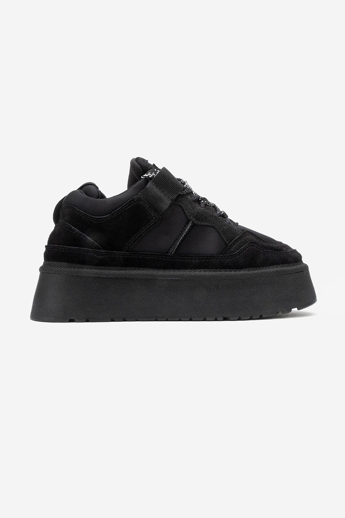 Riven - Black Genuine Leather Platform Sneaker (Women) - Image 6