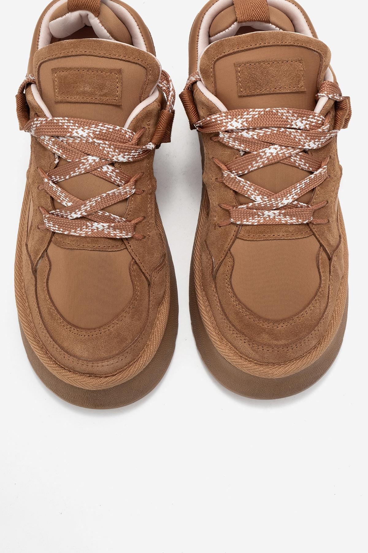 Riven - Cognac Genuine Leather Platform Sneaker (Women) - Image 2