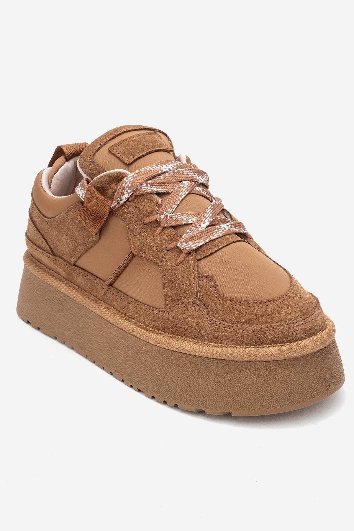 Riven - Cognac Genuine Leather Platform Sneaker (Women) - Image 3