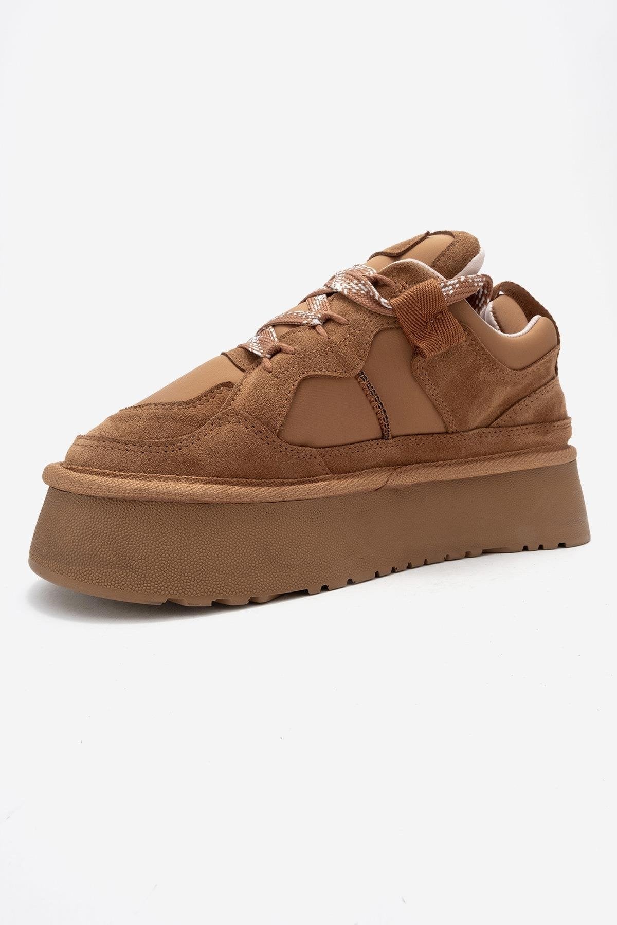 Riven - Cognac Genuine Leather Platform Sneaker (Women) - Image 4