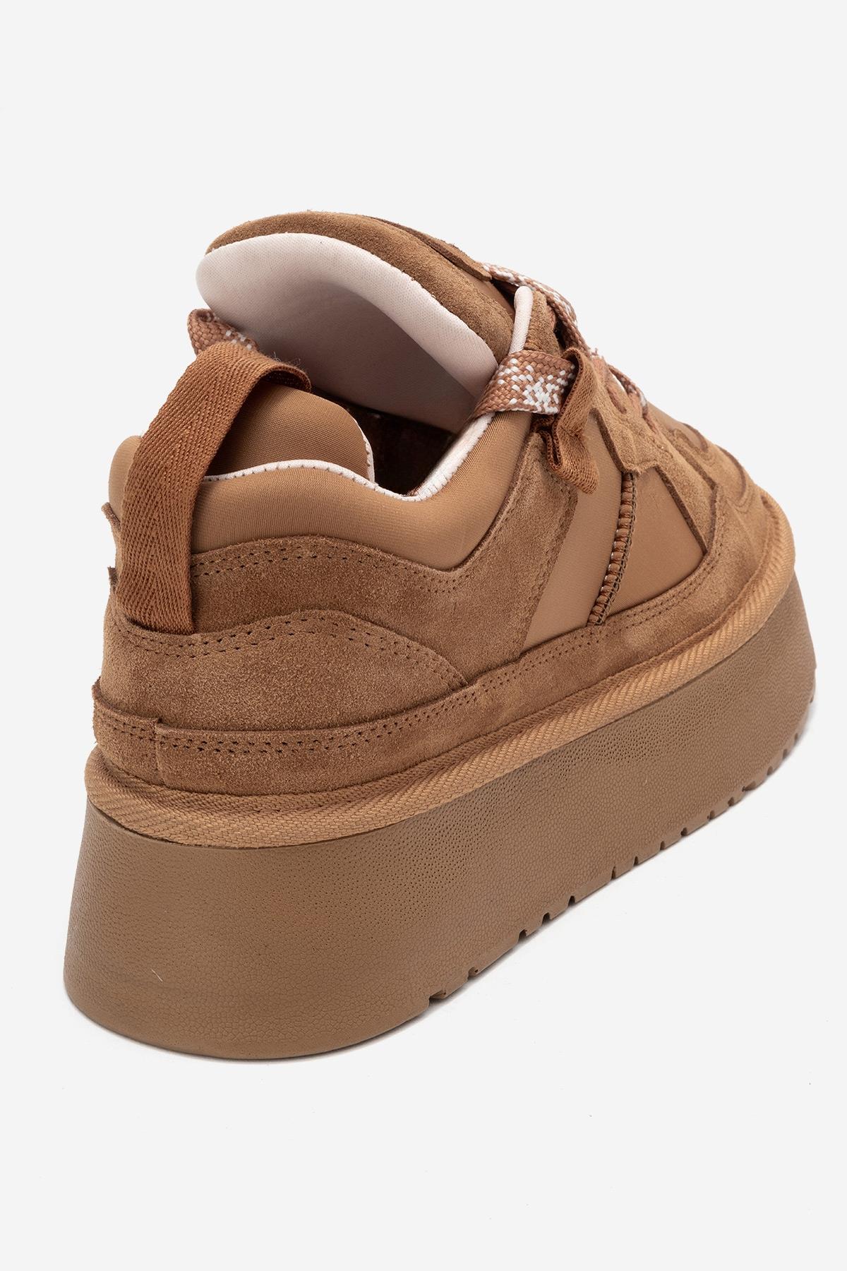 Riven - Cognac Genuine Leather Platform Sneaker (Women) - Image 5