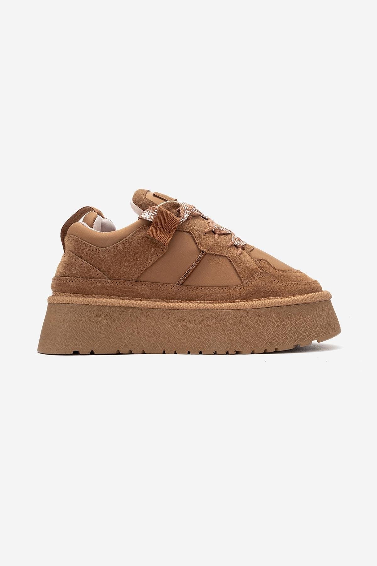 Riven - Cognac Genuine Leather Platform Sneaker (Women) - Image 6