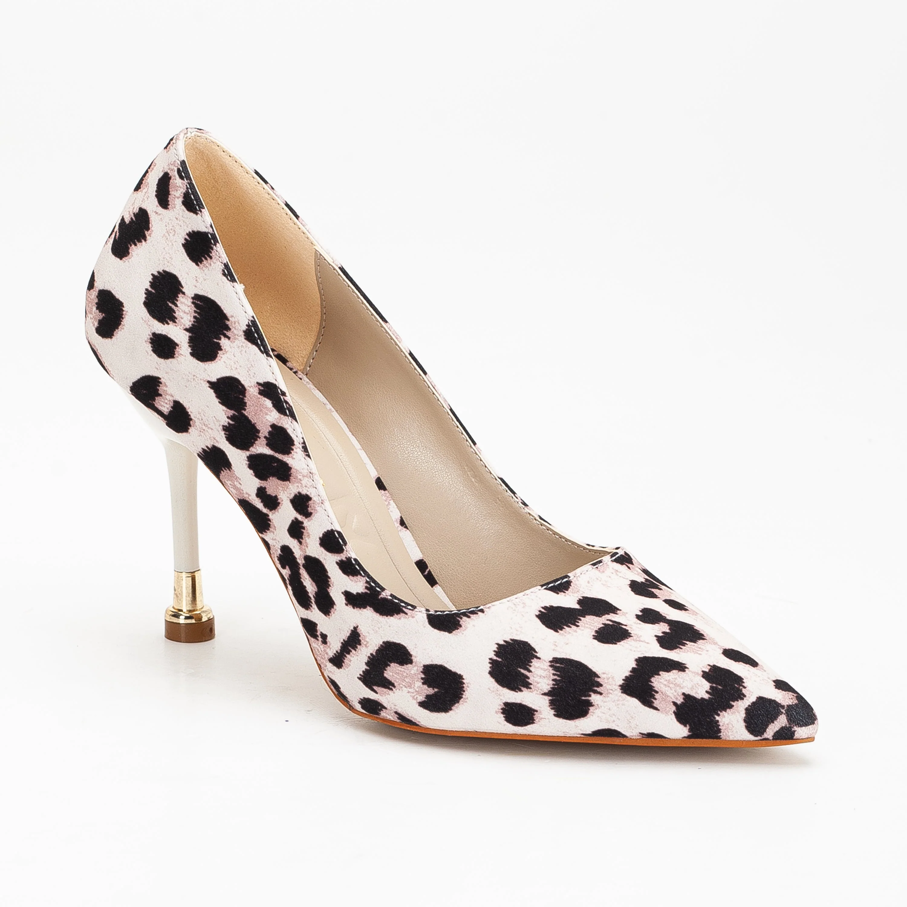 Raven - White Leopard Suede Pointed Toe Stiletto Pump - Image 2