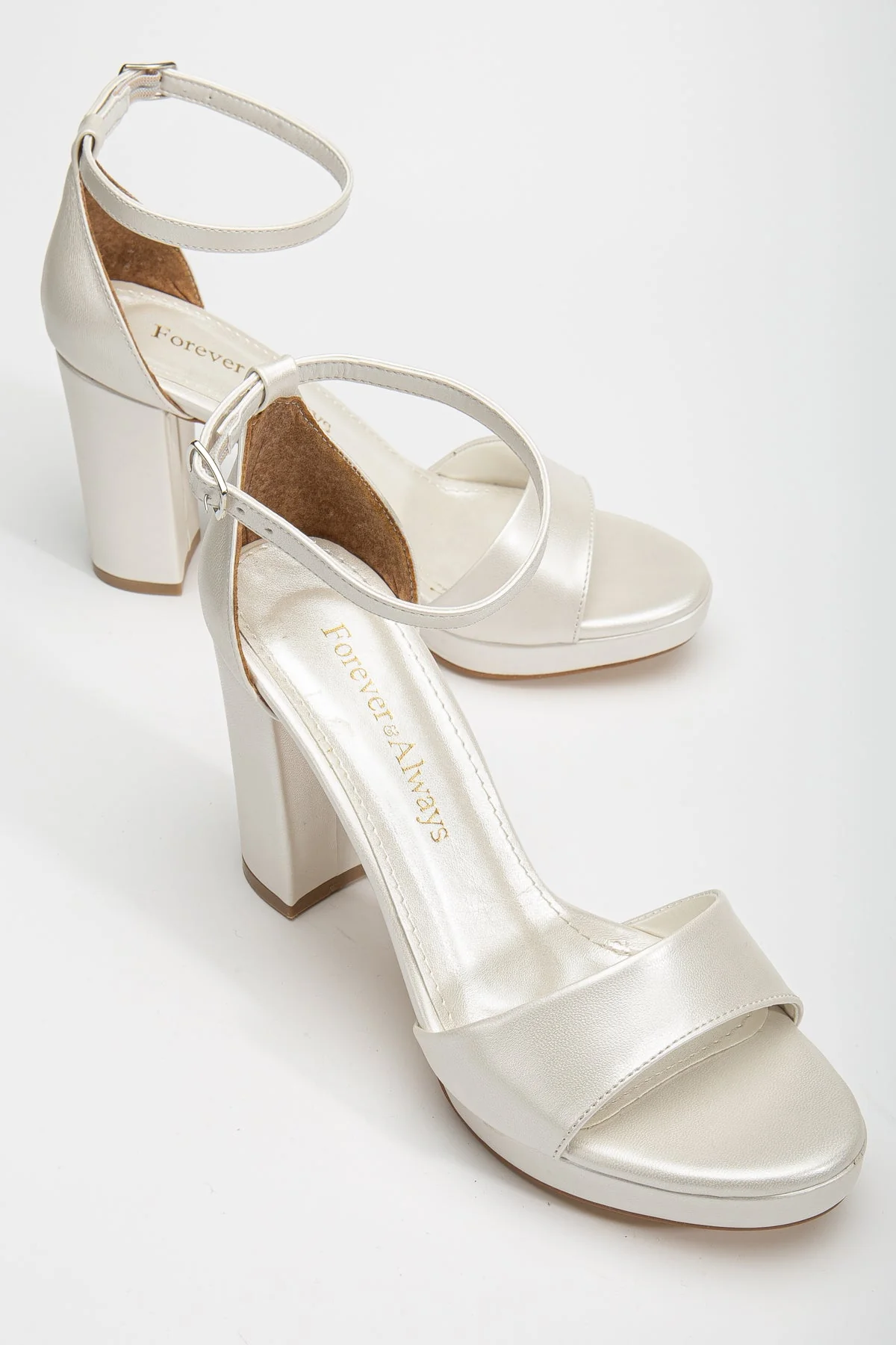 Renee - Ivory Platform Sandals with Pearls - Image 10