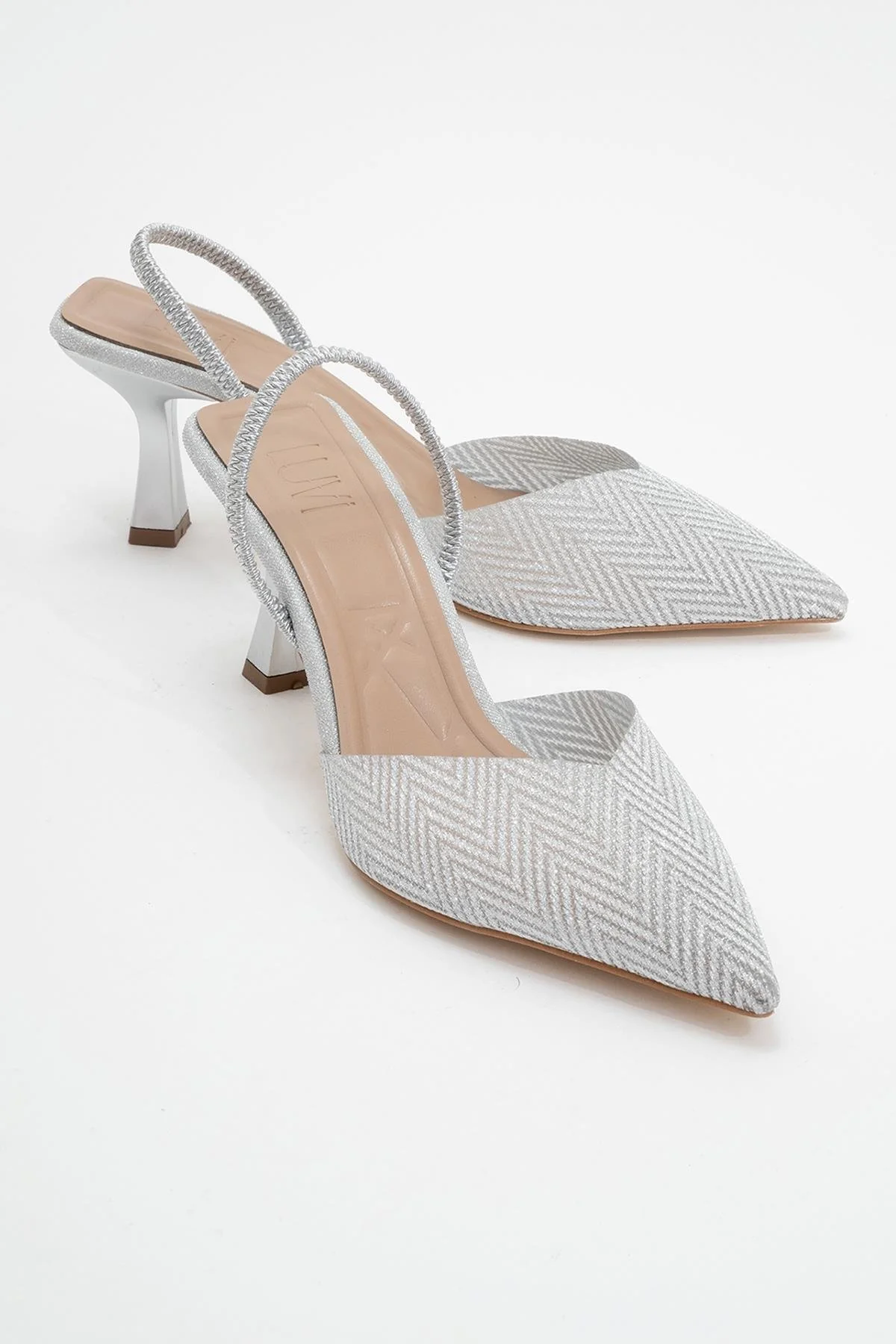 Renos - Silver Glitter Pointed Toe Dress Pump (Women)