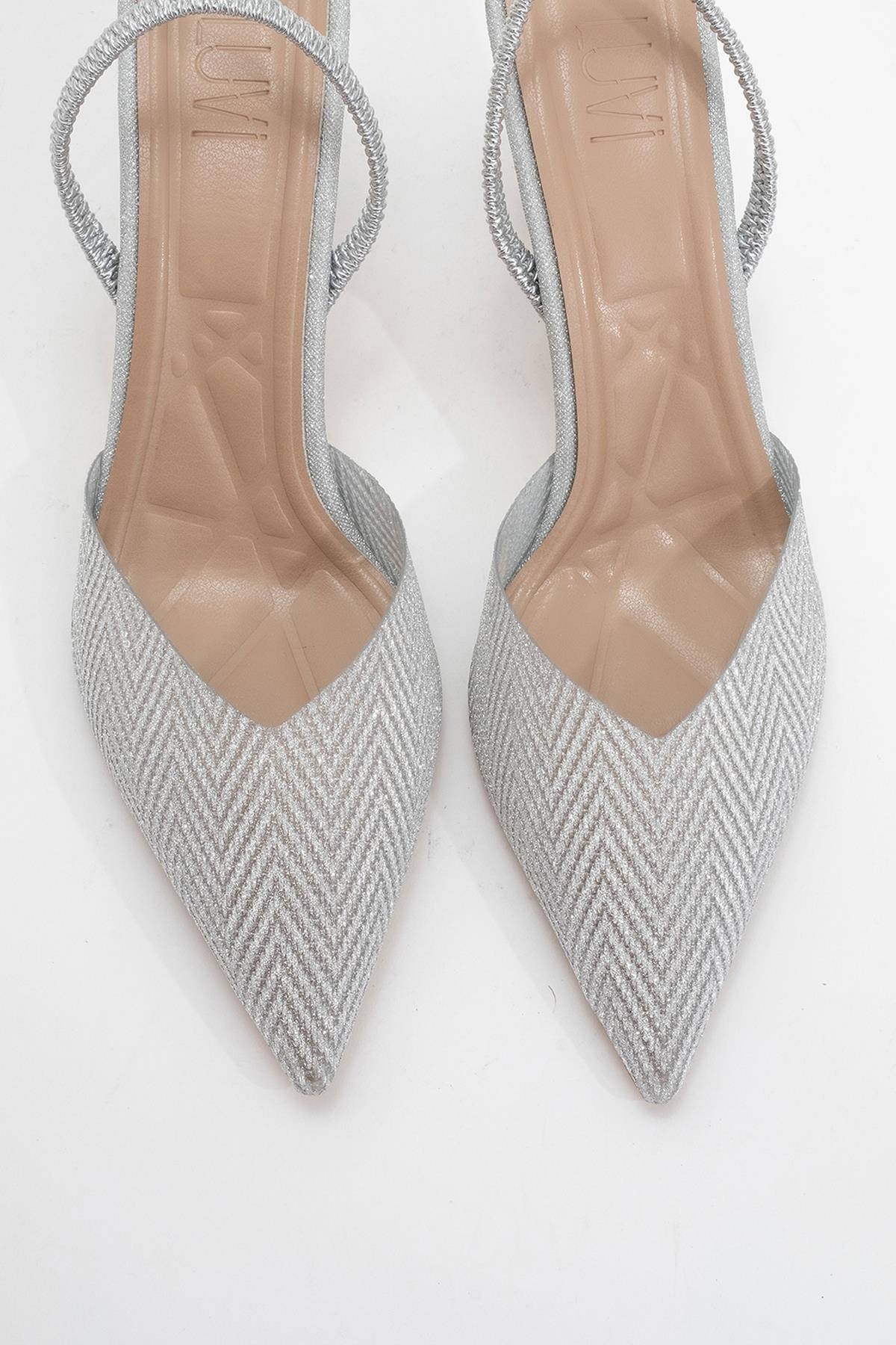 Renos - Silver Glitter Pointed Toe Dress Pump (Women) - Image 2