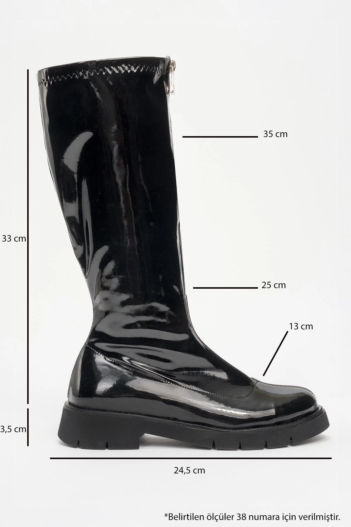 Reus - Black Patent Front-Zip Boot (Women) - Image 4