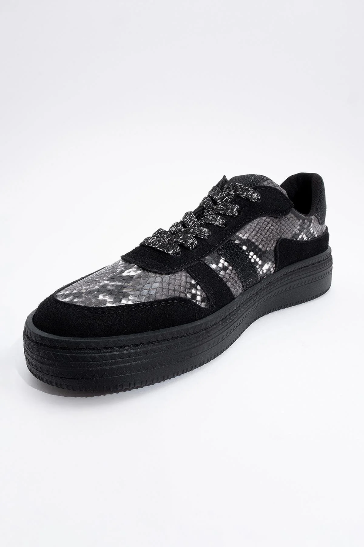 Rexie - Black Patterned Glitter Sneaker (Women) - Image 3