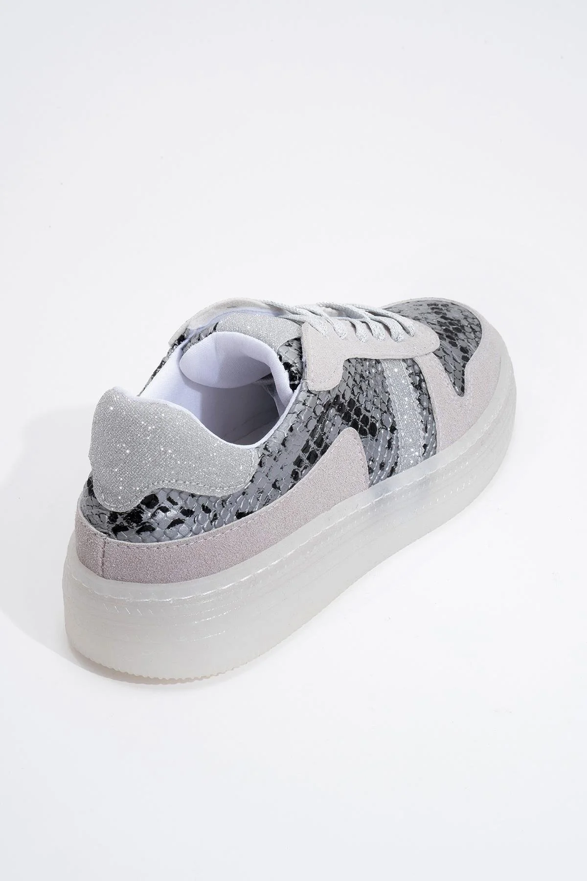 Rexie - Silver Patterned Glitter Sneaker (Women) - Image 4