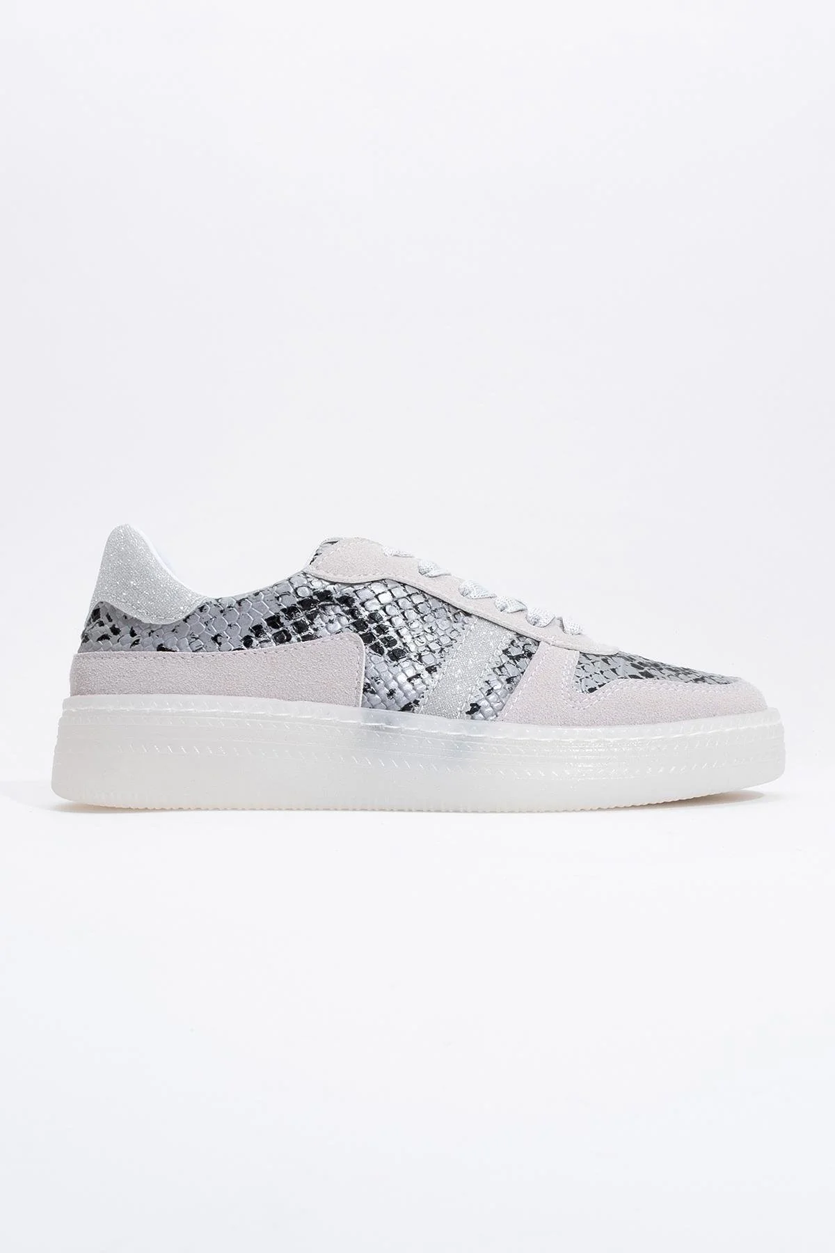 Rexie - Silver Patterned Glitter Sneaker (Women) - Image 5