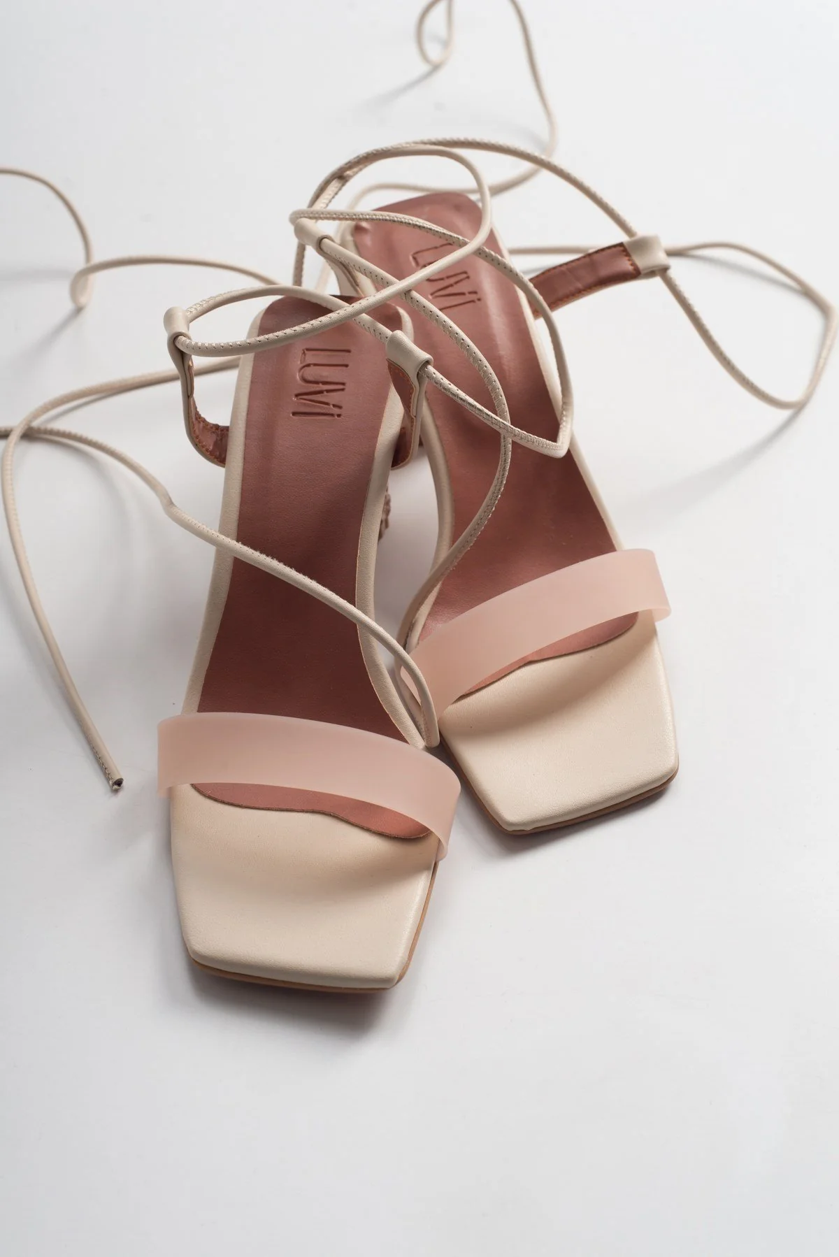 Rhea Beige Block Heel Sandal (Women) - Image 2