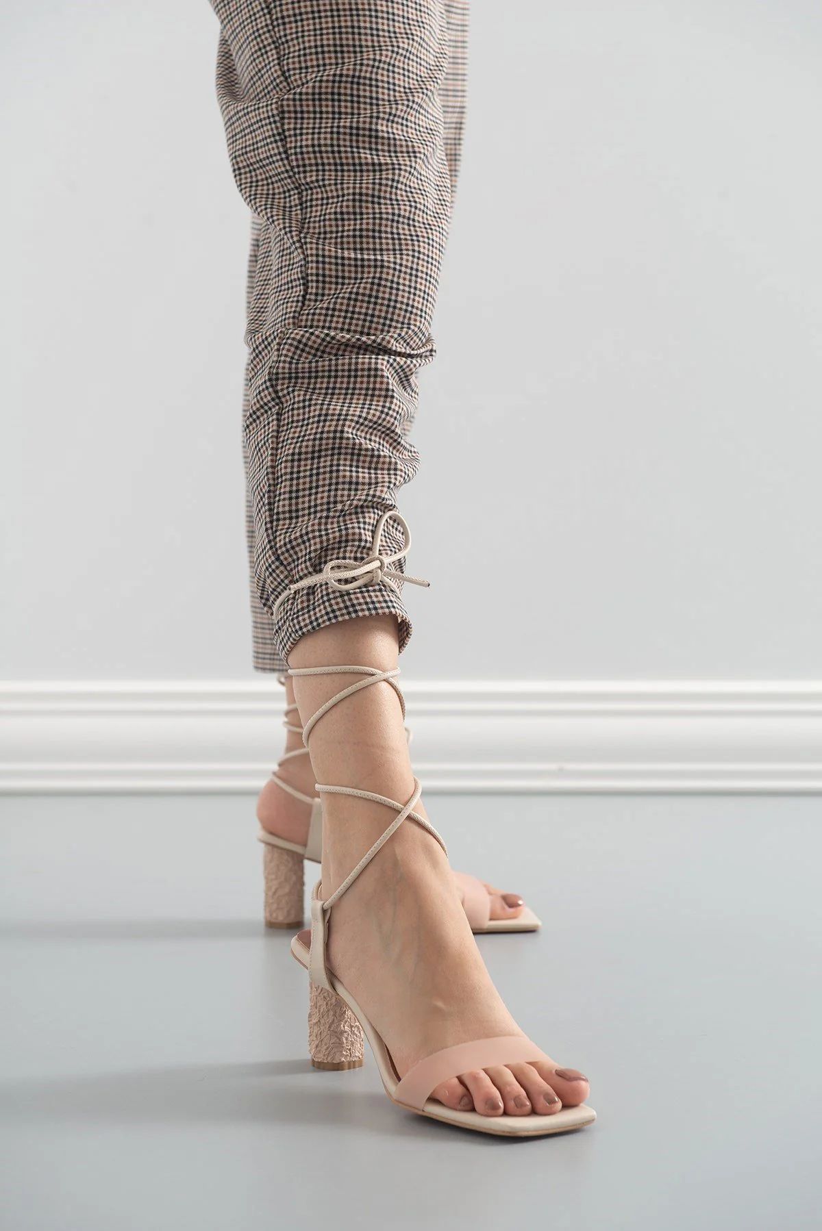 Rhea Beige Block Heel Sandal (Women) - Image 7