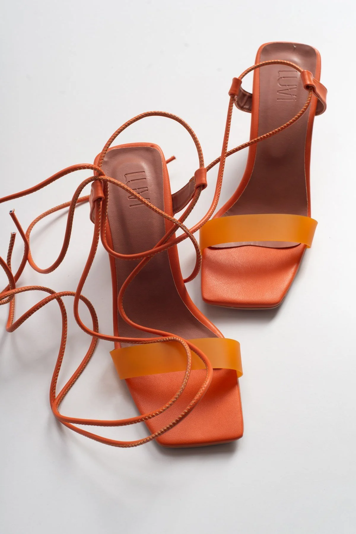 Rhea Orange Block Heel Sandal (Women) - Image 2
