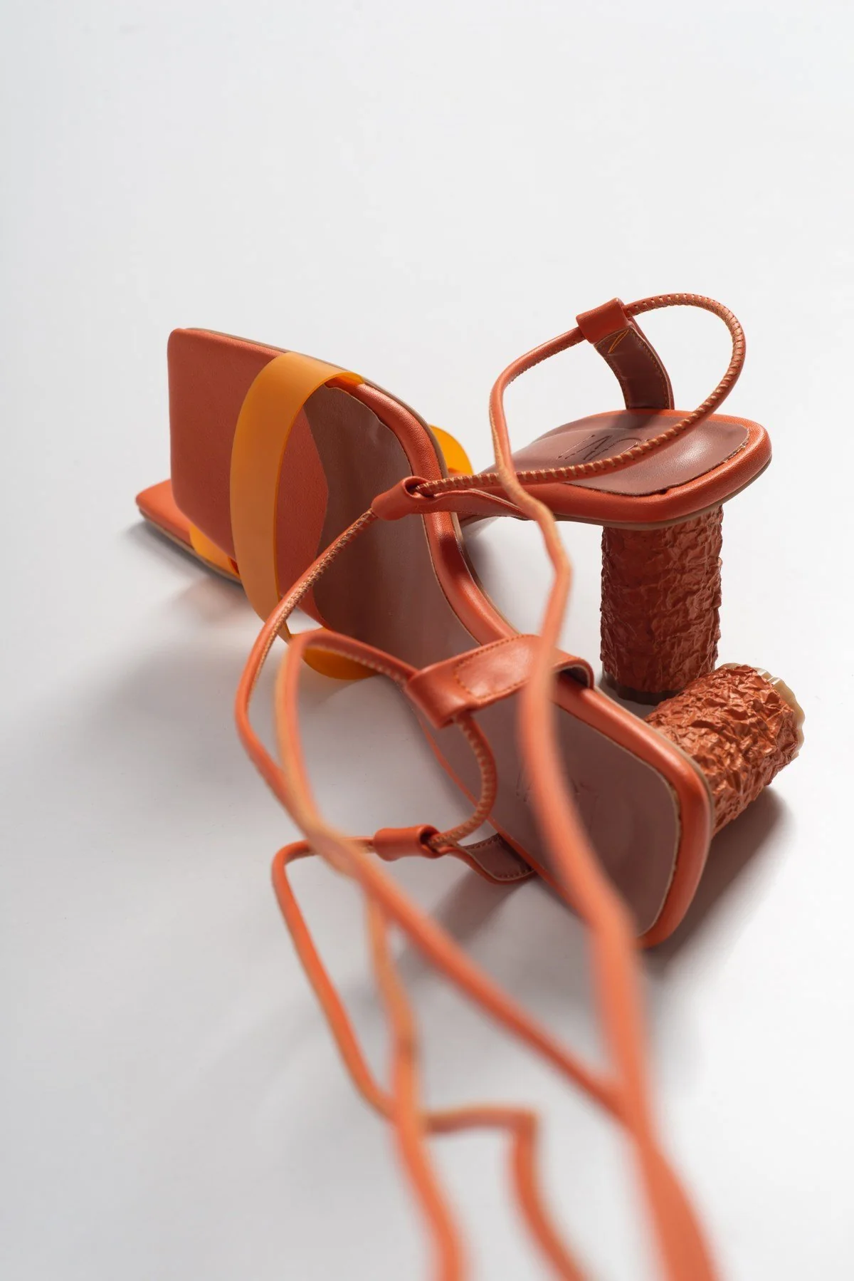 Rhea Orange Block Heel Sandal (Women) - Image 4