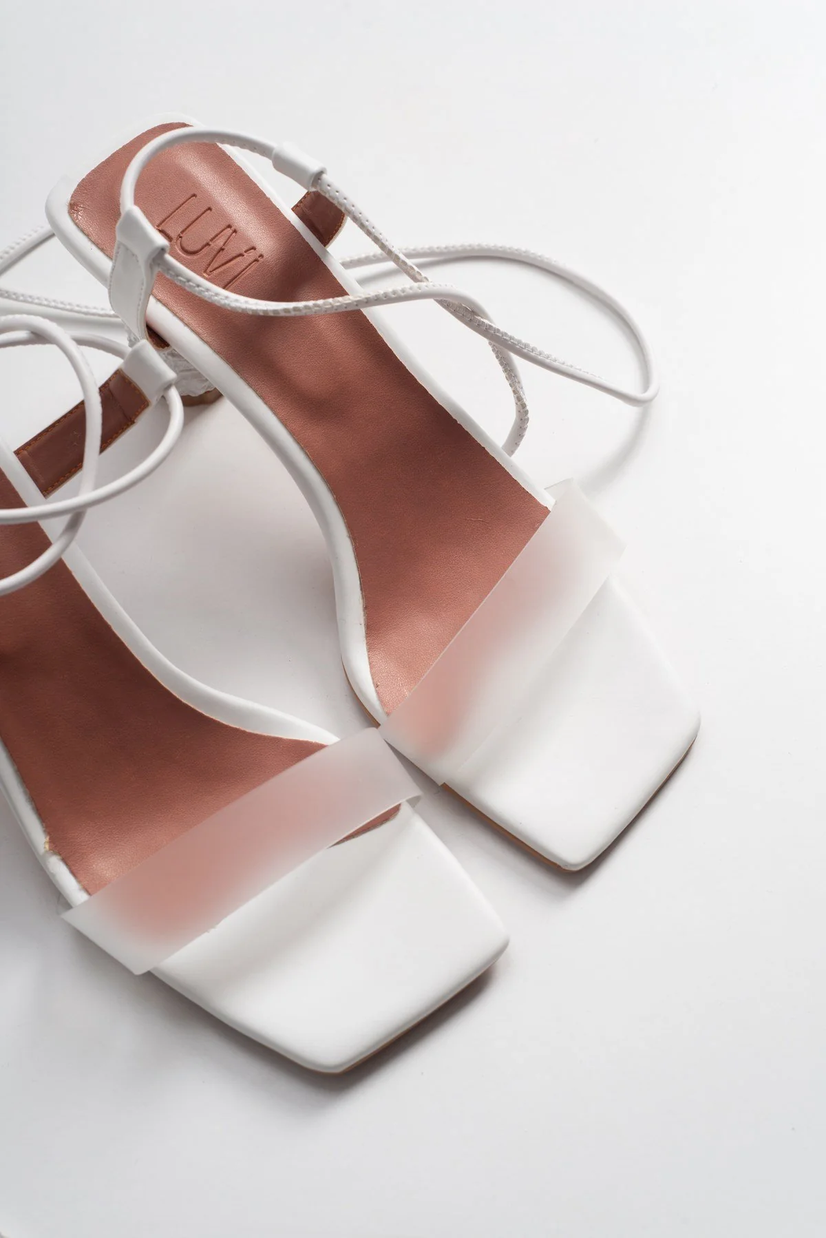 Rhea White Block Heel Sandal (Women) - Image 3